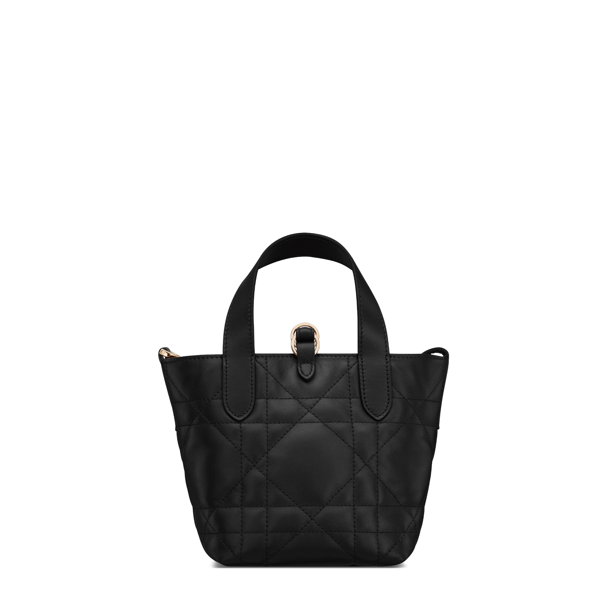 Dior Toujours Vertical Nano Tote Bag Black Macrocannage Calfskin E08