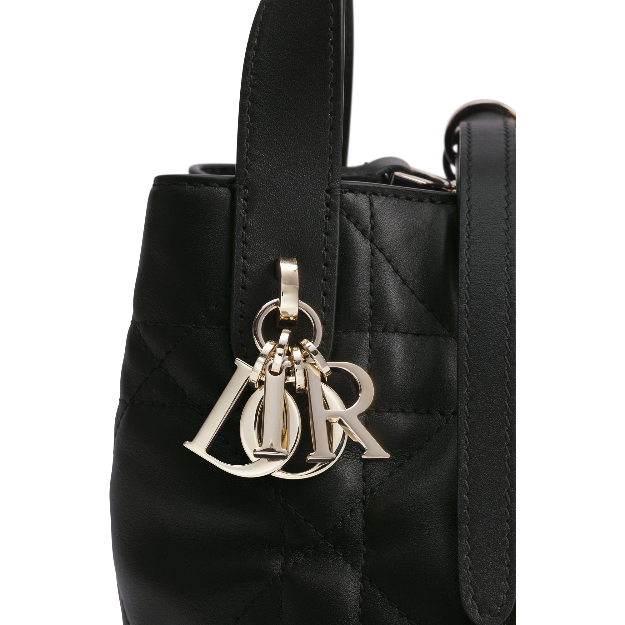 Dior Toujours Vertical Nano Tote Bag Black Macrocannage Calfskin E09