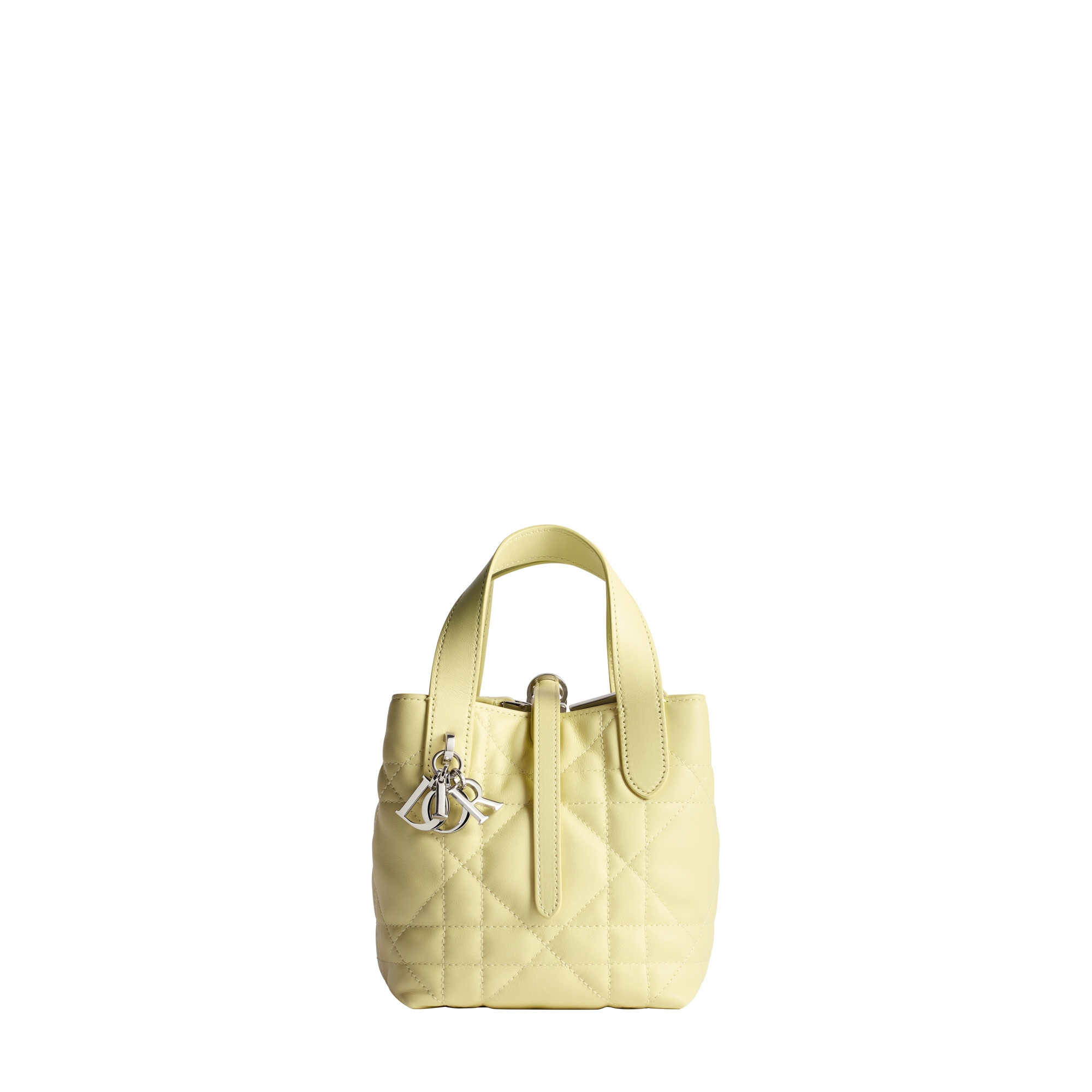 Dior Toujours Vertical Nano Tote Bag Mimosa Macrocannage Calfskin