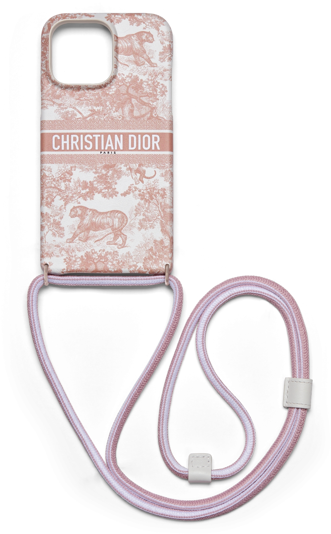 DiorTravel Cover for iPhone 14 Pro Max with Cord Pink Toile de Jouy Smooth  Calfskin | DIOR