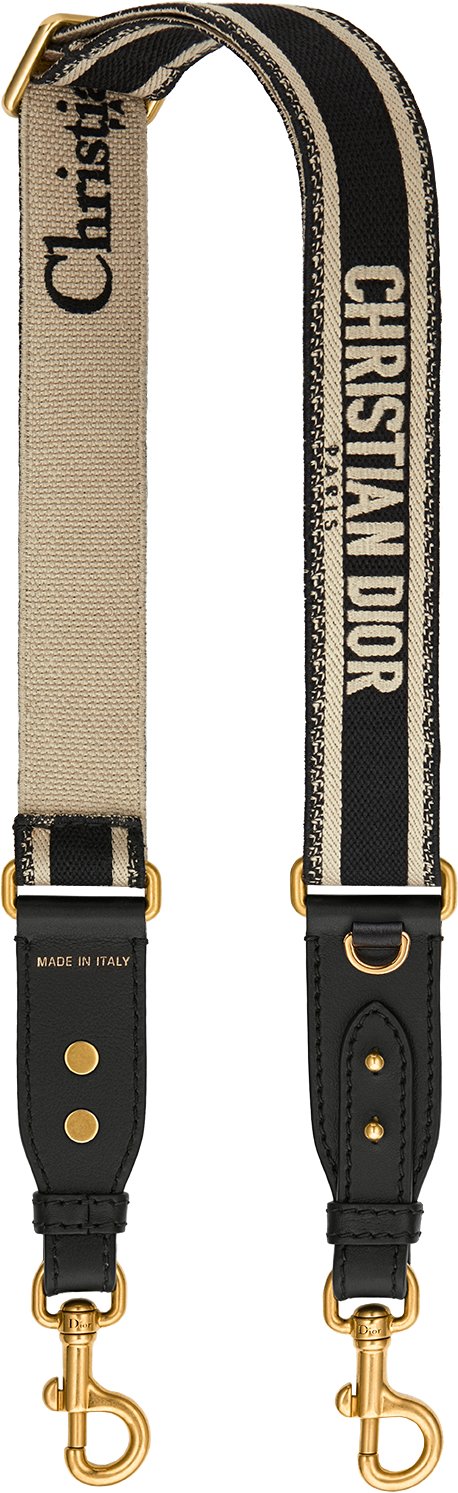 Adjustable Shoulder Strap with Ring Blue Christian Dior Paris Embroidery DIOR