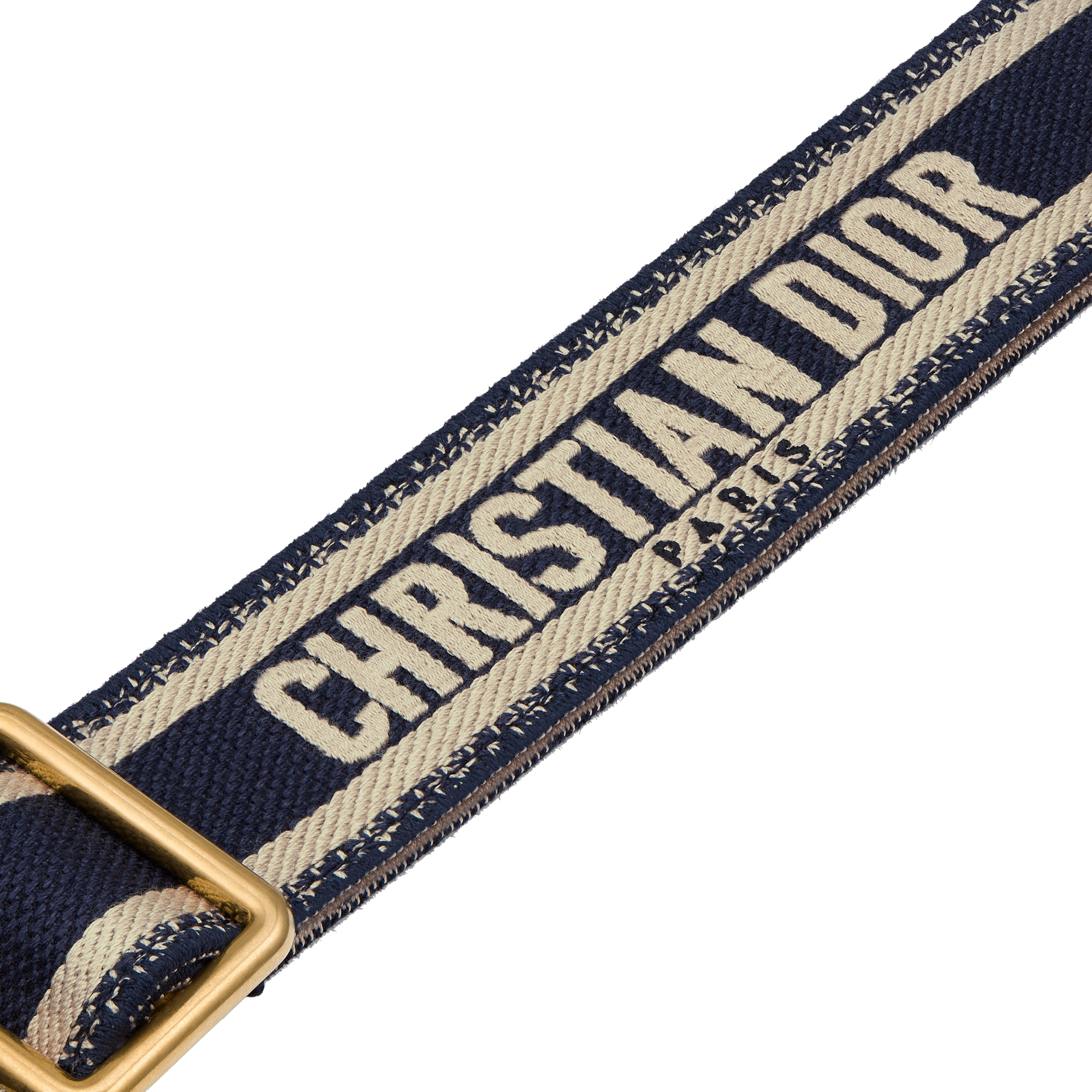 길이 조절 가능한 링 숄더 스트랩 블루 Christian Dior Paris 자수 E09