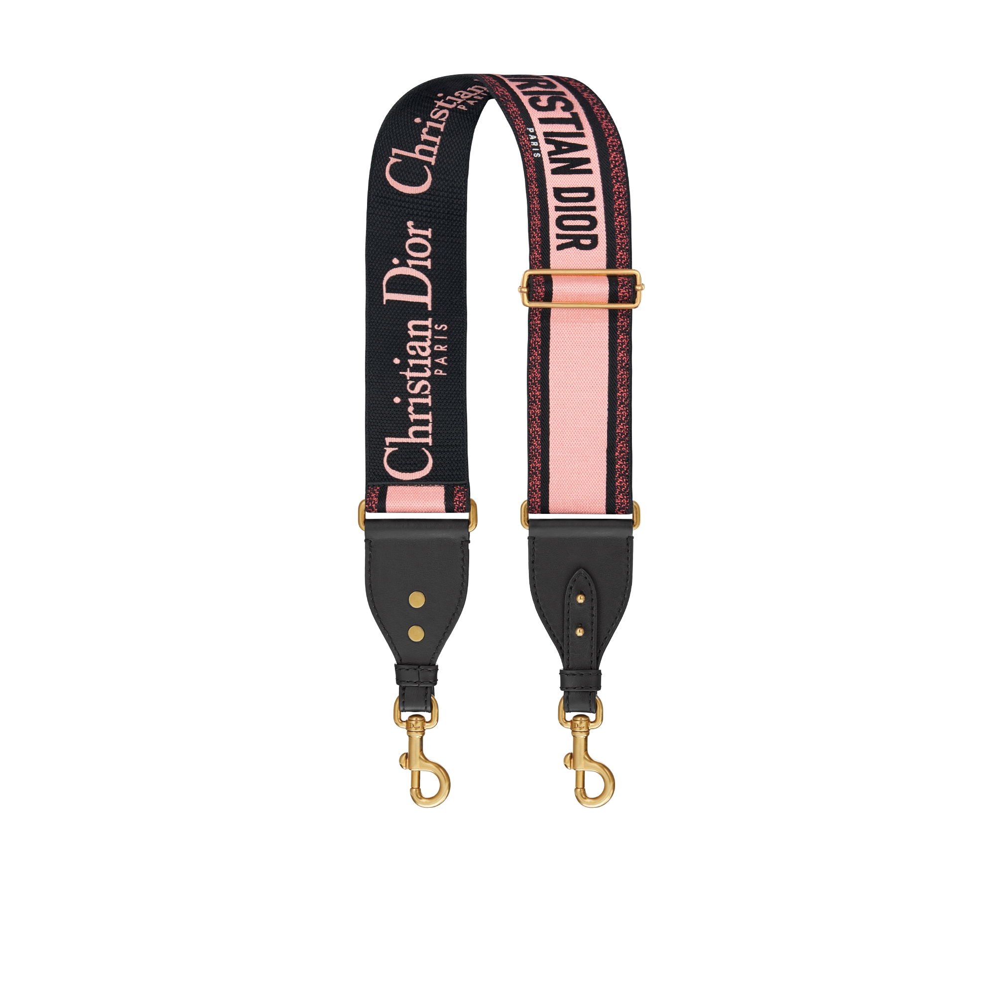 Bandolera ajustable con anilla Bordado Christian Dior Paris rosa aquilea E01