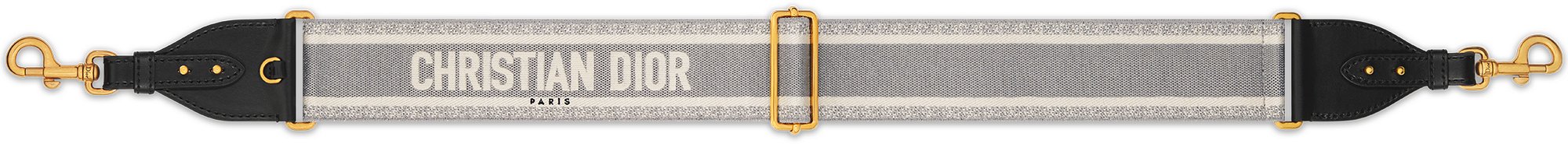 Adjustable Shoulder Strap with Ring Gray Christian Dior