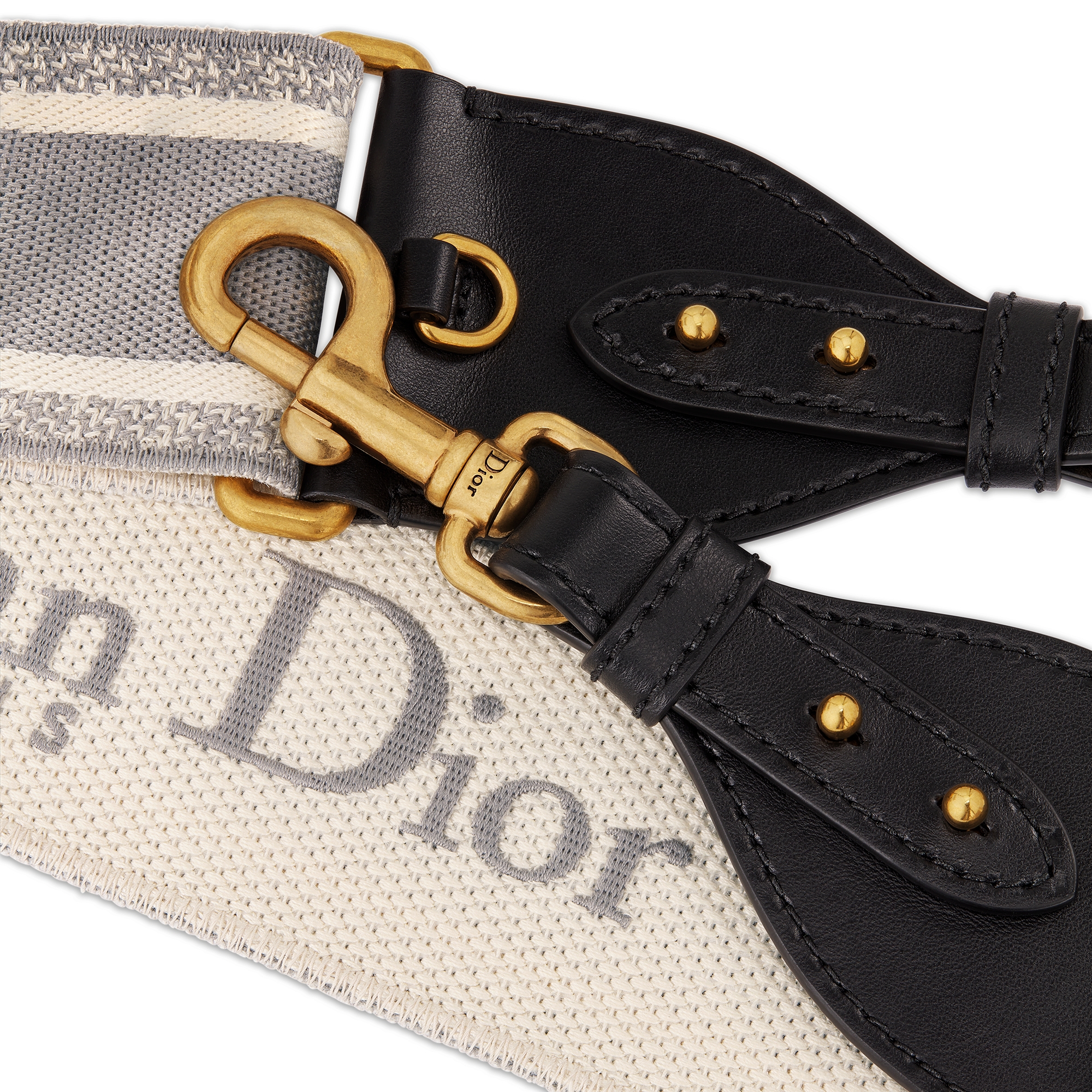 길이 조절 가능한 링 숄더 스트랩 그레이 Christian Dior Paris 자수 E09