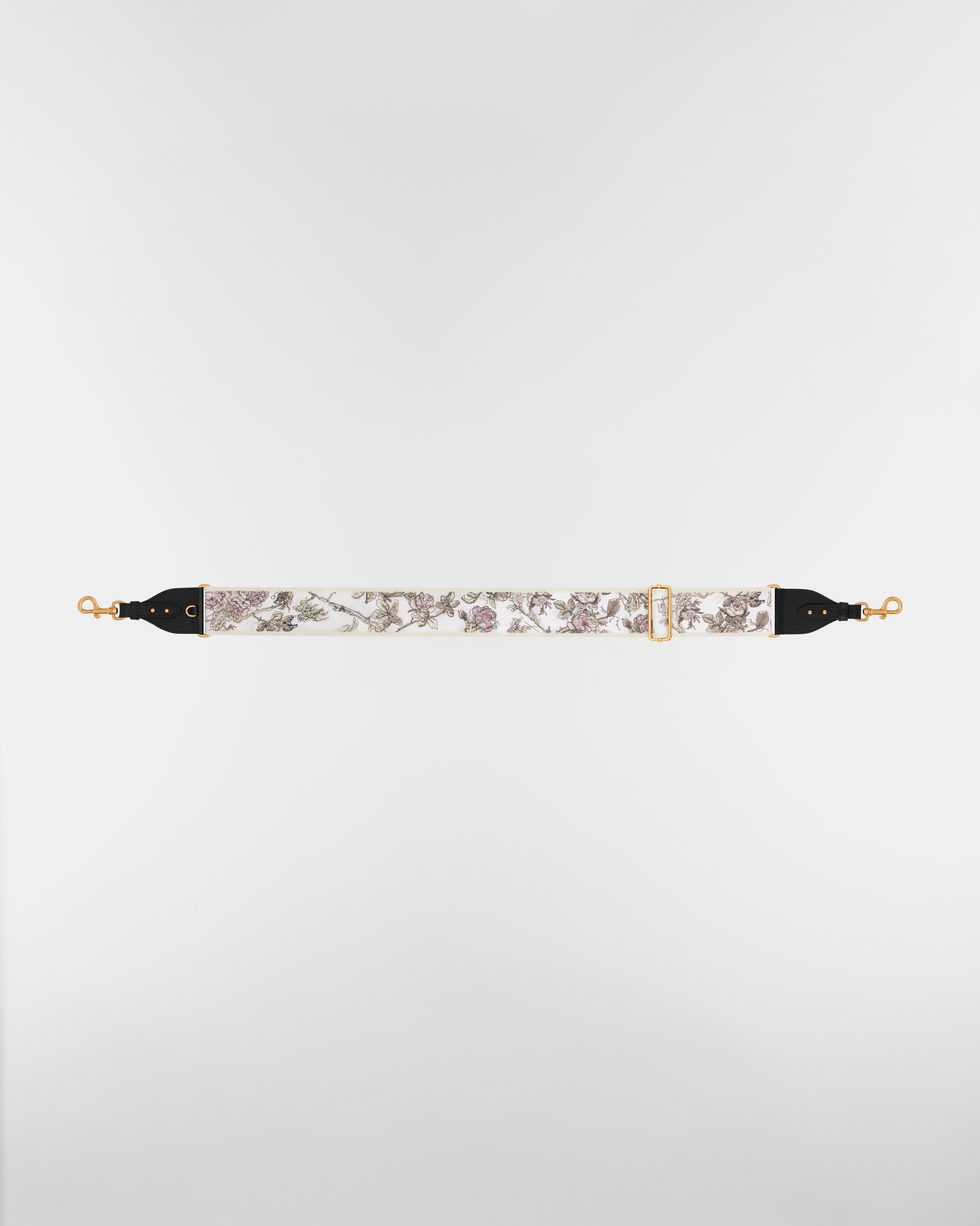 Bandoulière ajustable avec anneau Broderie Rosier de Dior écru multicolore E07