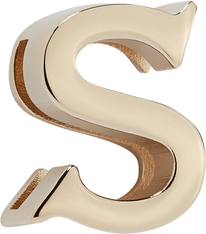 My ABCDior Letter #39 S #39 Badge Pale Gold Finish Metal DIOR