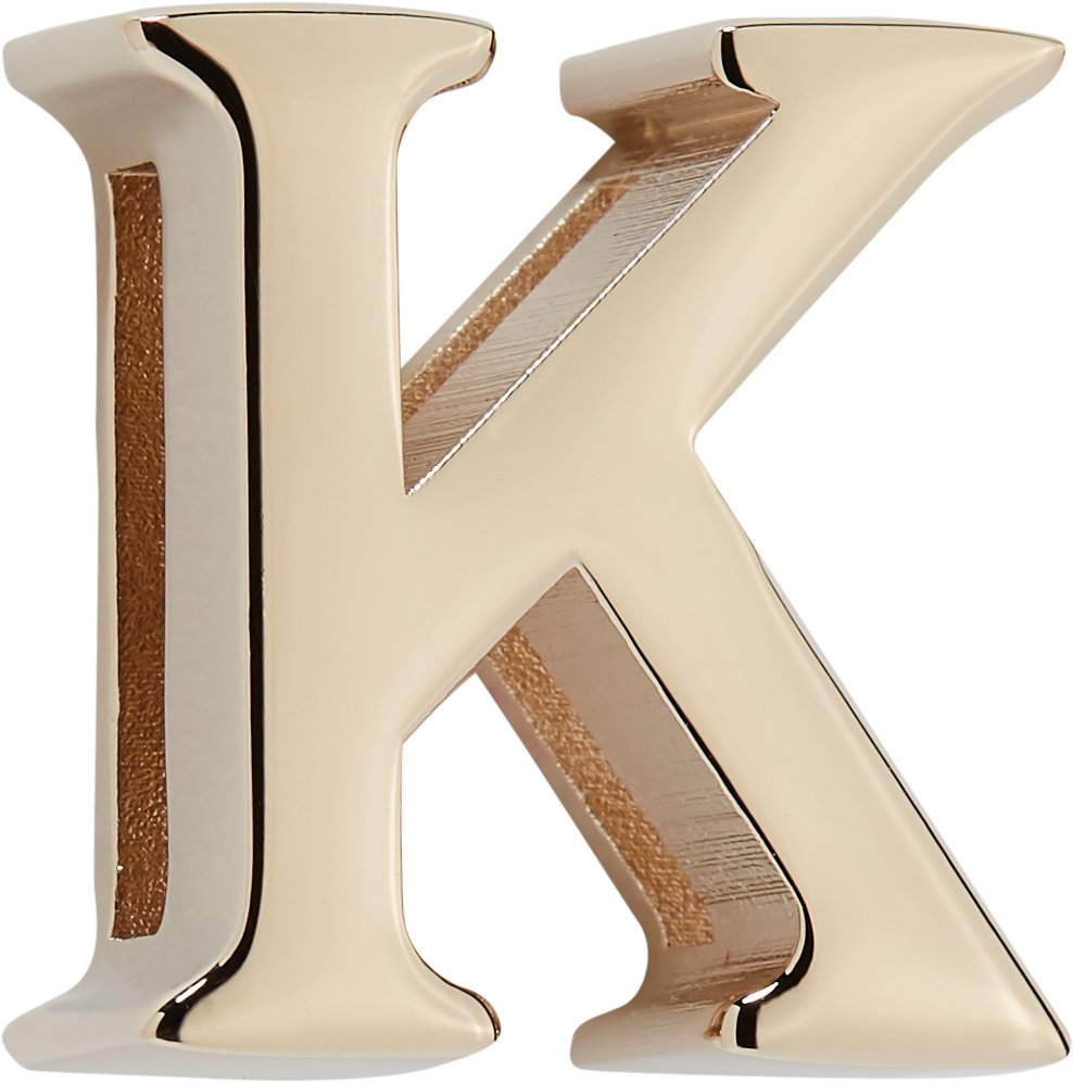 My ABCDior Letter 'K' Badge Front view