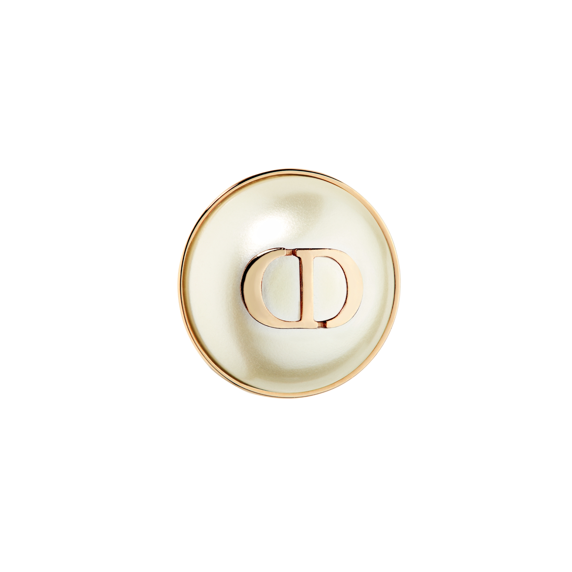 My ABCDior CD Badge Pale Gold-Finish Metal and White Resin | DIOR