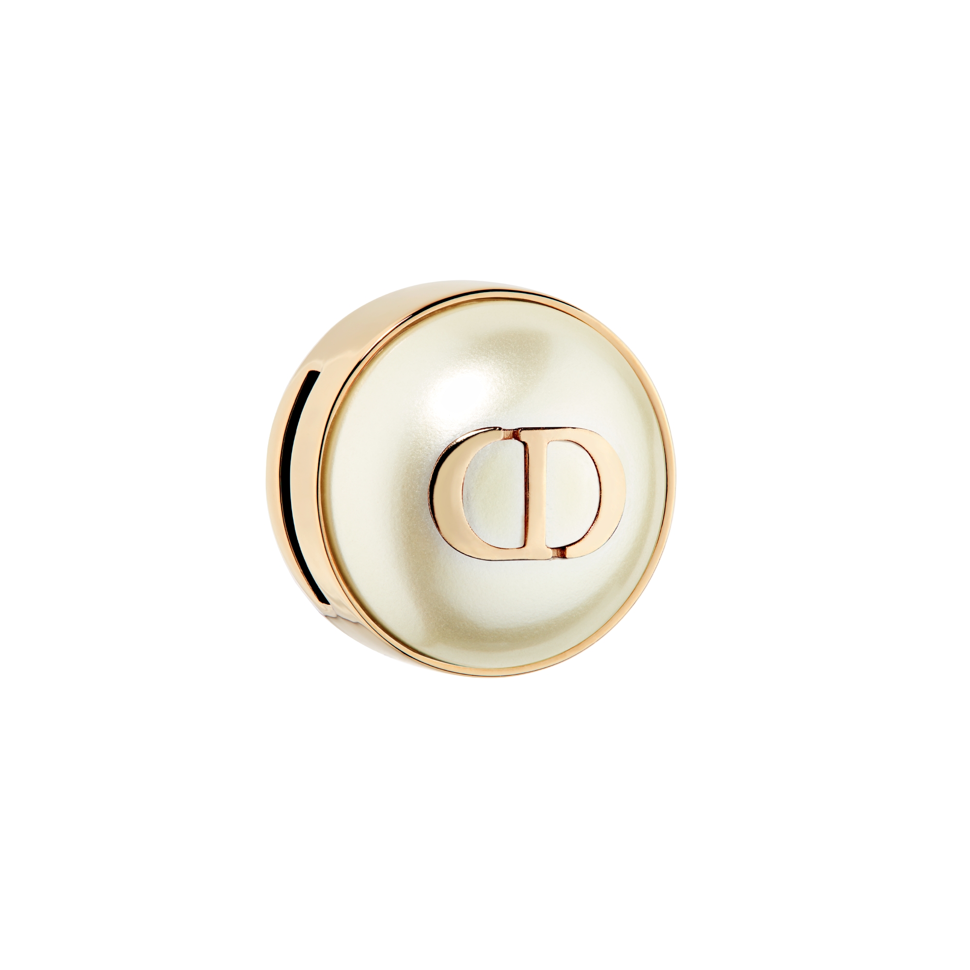 My ABCDior CD Badge Pale Gold-Finish Metal and White Resin E03