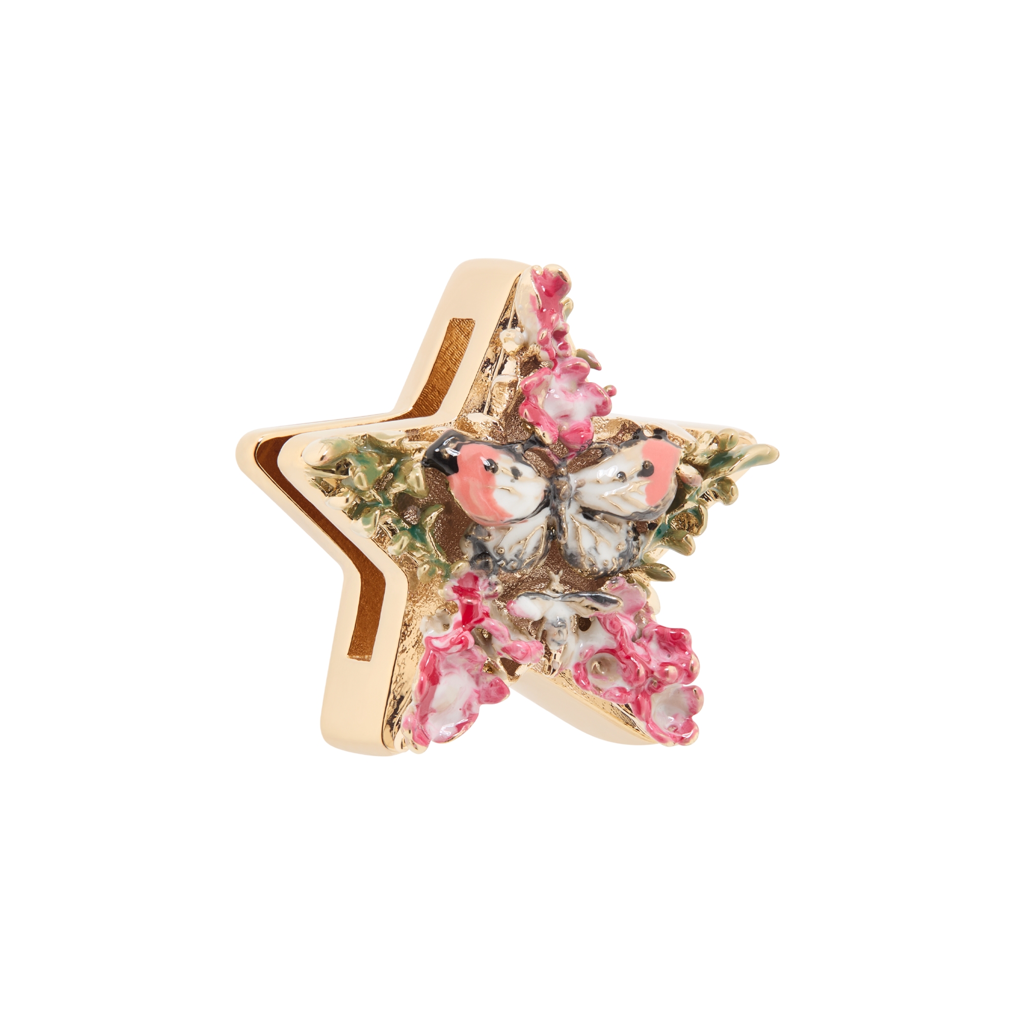 Attache Foulard Fleur En Métal Doré Avec Strass Multicolore - Accessoire Neuf Avec étiquettes