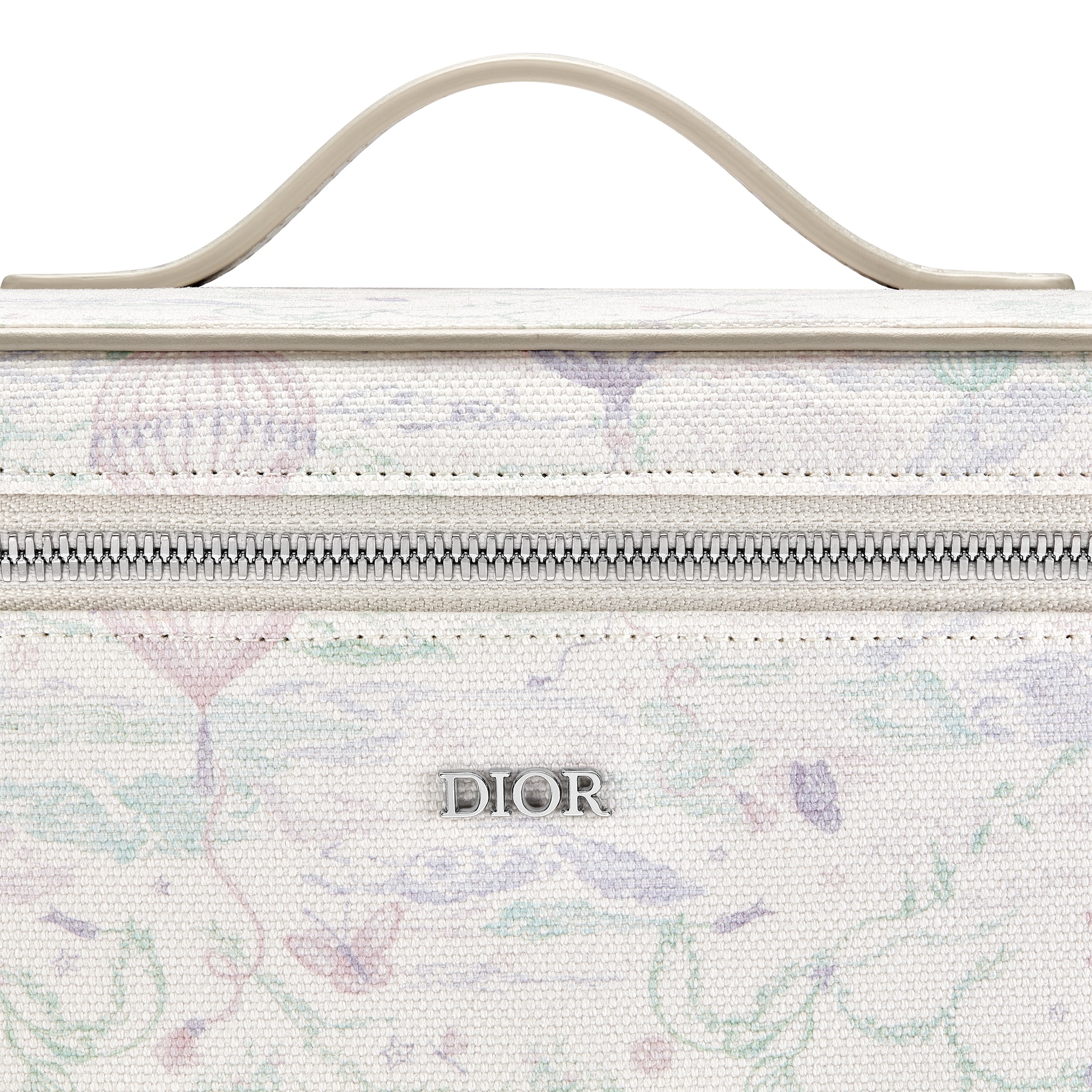 حقيبة مستلزمات العناية للأطفال الرضّع جلد العجل مع نمط توال دو جوي بألوان الباستيل على خلفية باللون العاجي E09