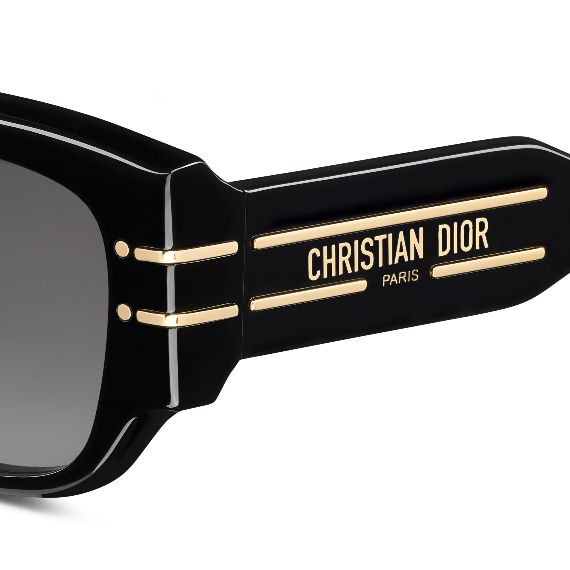 DiorSignature S13F Óculos escuros pretos com formato retangular E09