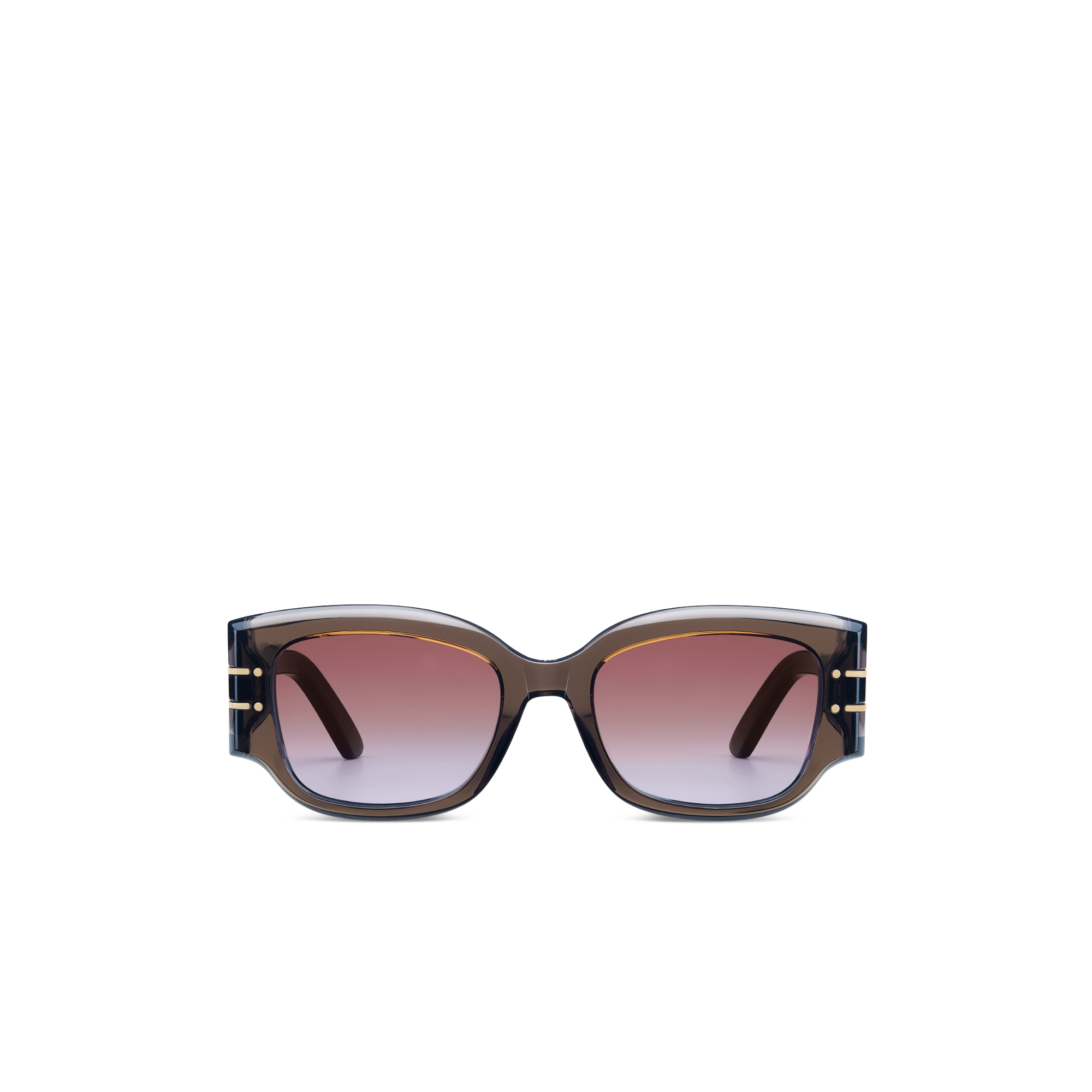 DiorSignature S13I Occhiali da sole squadrati marrone trasparente E01