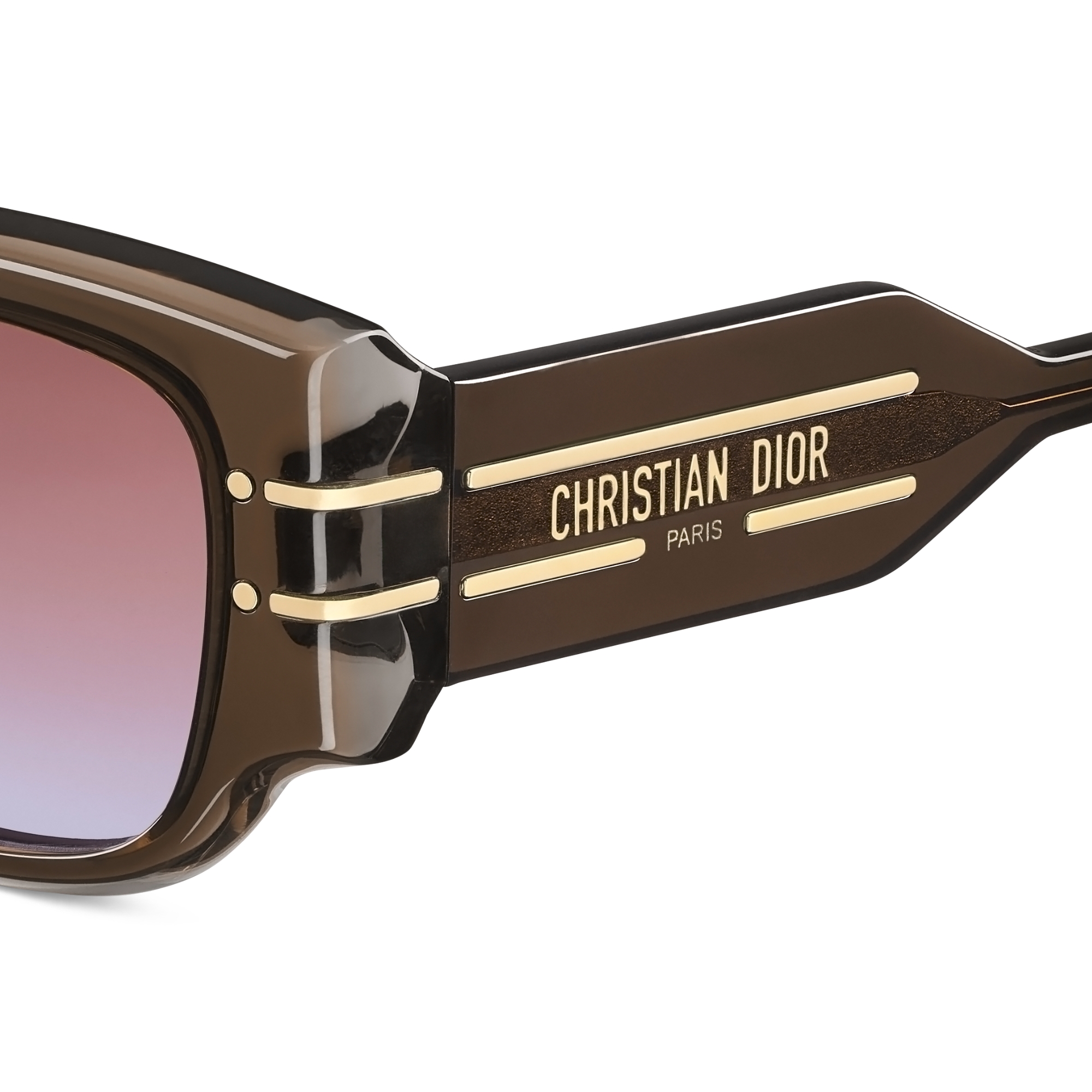 DiorSignature S13I Occhiali da sole squadrati marrone trasparente E09