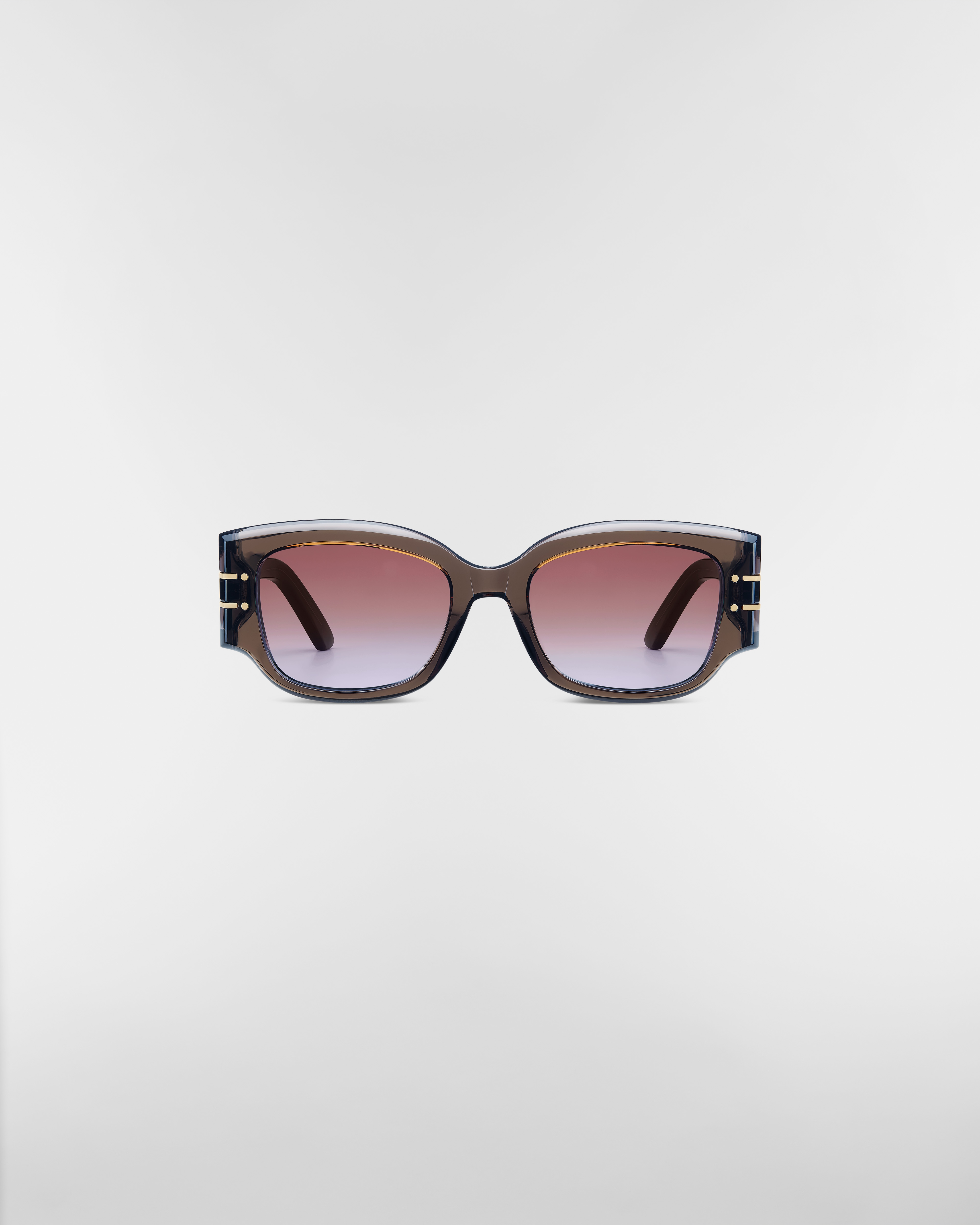 DiorSignature S13I Lunettes de soleil carrées brun transparent E01