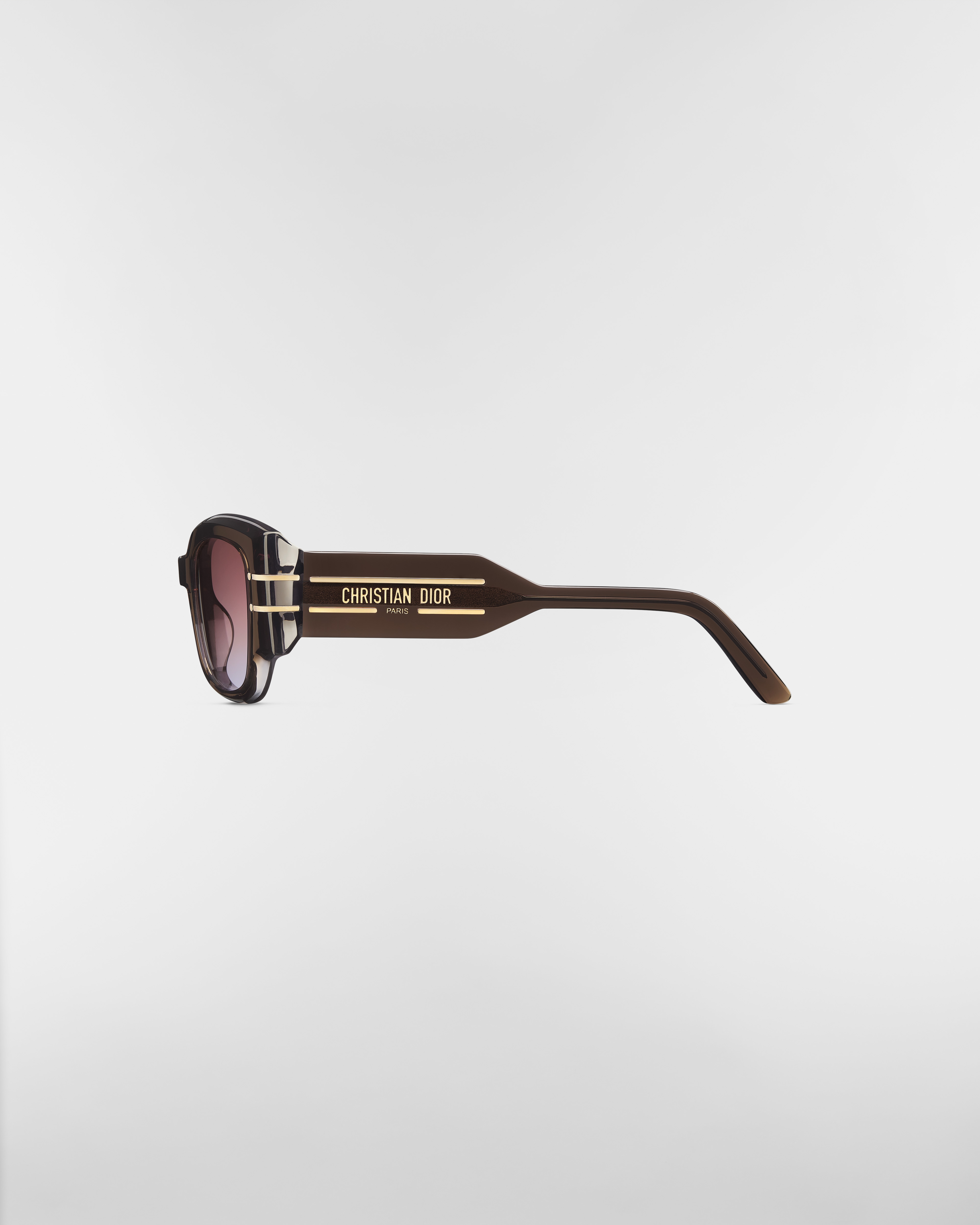 DiorSignature S13I Lunettes de soleil carrées brun transparent E02