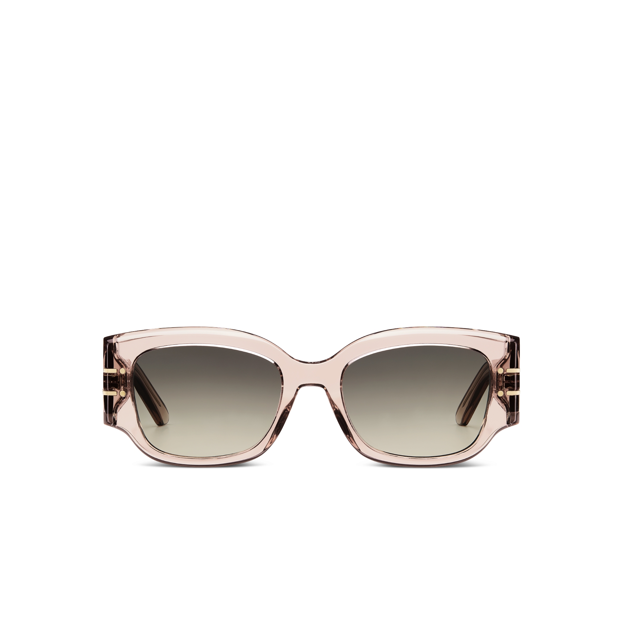 DiorSignature S13I Rechteckige Sonnenbrille in transparentem Sandbeige E01