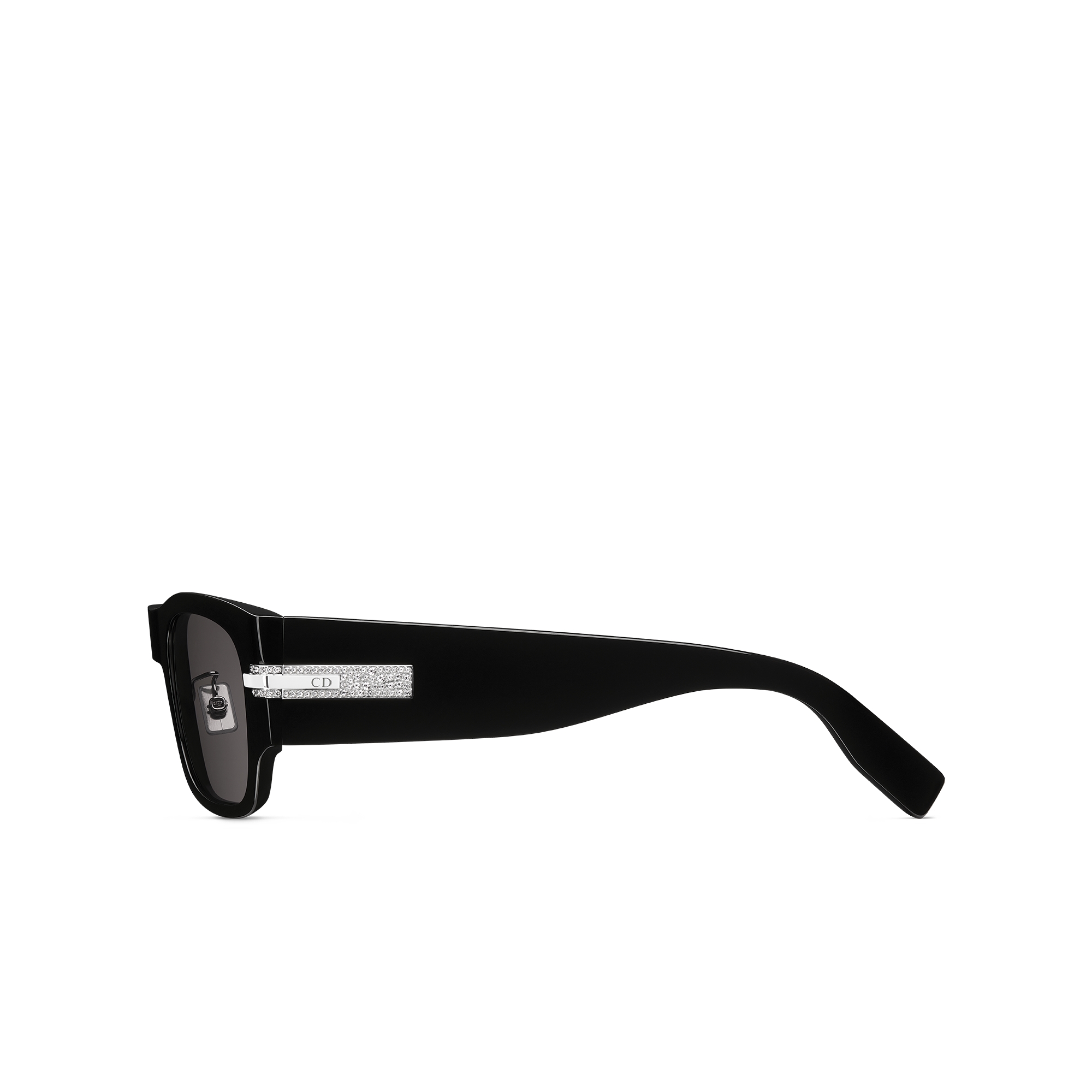 DiorBlackSuit XL S3F แว่นตากันแดดทรงสี่เหลี่ยมผืนผ้าสีดํา E02