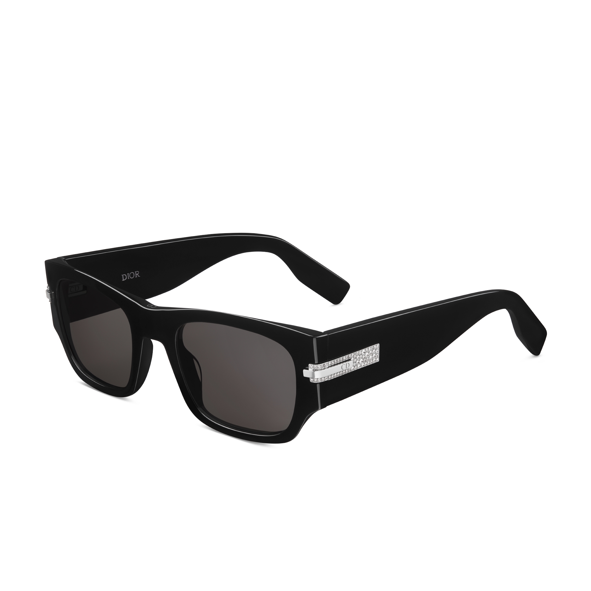 DiorBlackSuit XL S3I Óculos escuros pretos com formato retangular E03