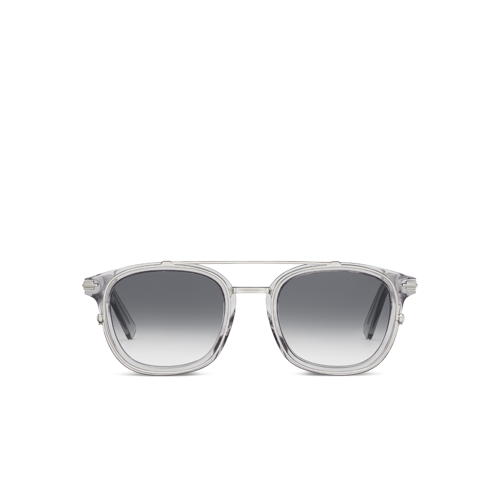 DiorBlackSuit S14I Bio-Acetate Quadratische Sonnenbrille in transparentem Grau E01