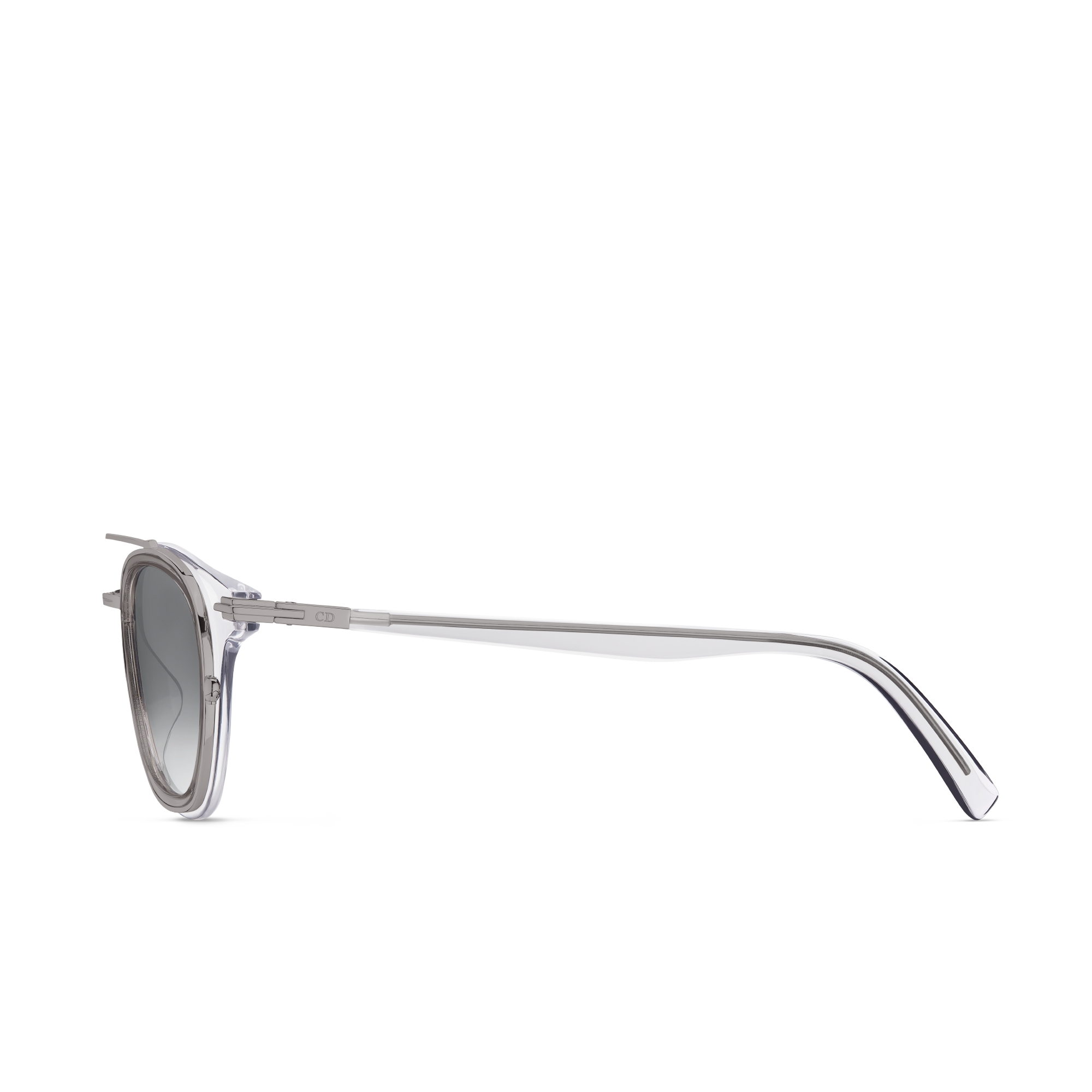 DiorBlackSuit S14I Bio-Acetate Quadratische Sonnenbrille in transparentem Grau E02