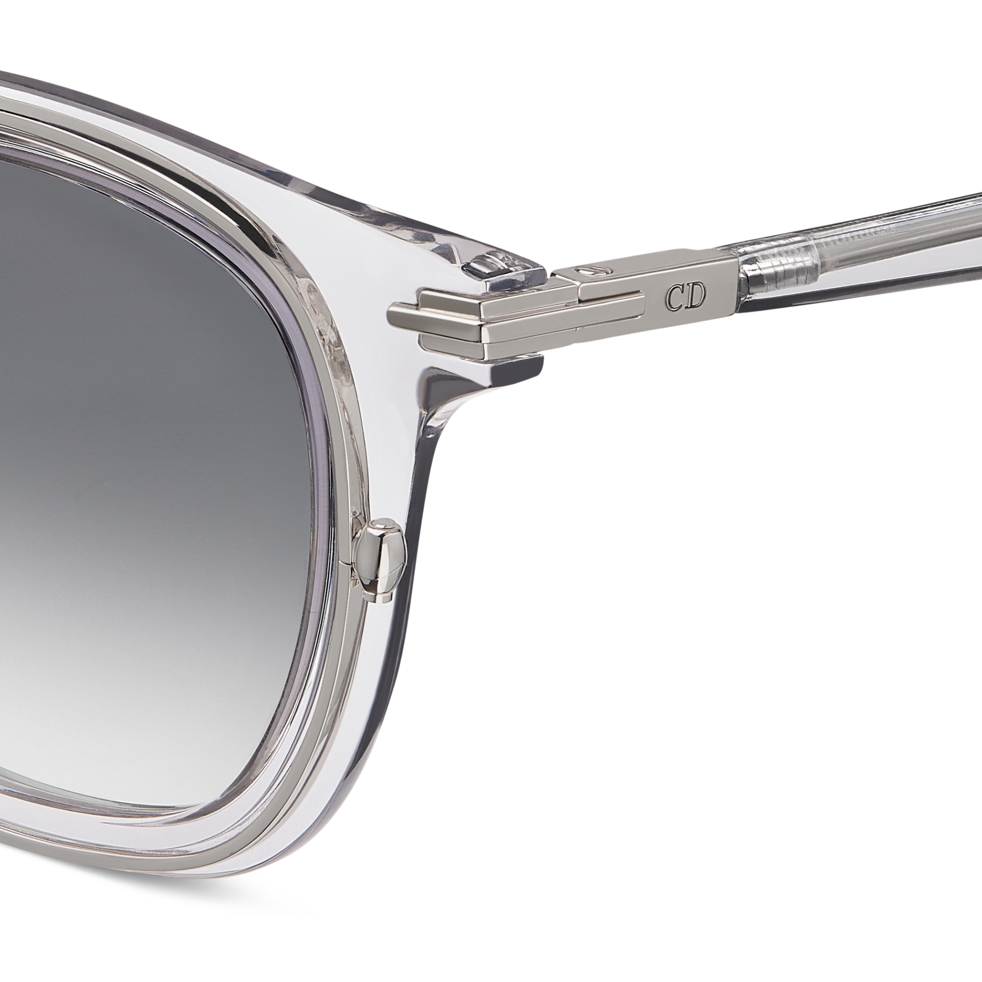 DiorBlackSuit S14I Bio-Acetate Quadratische Sonnenbrille in transparentem Grau E09