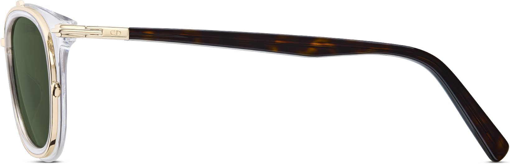 Lunettes De Soleil Style Panto – Monture Noire, Verres Verts Dégradés – Homme