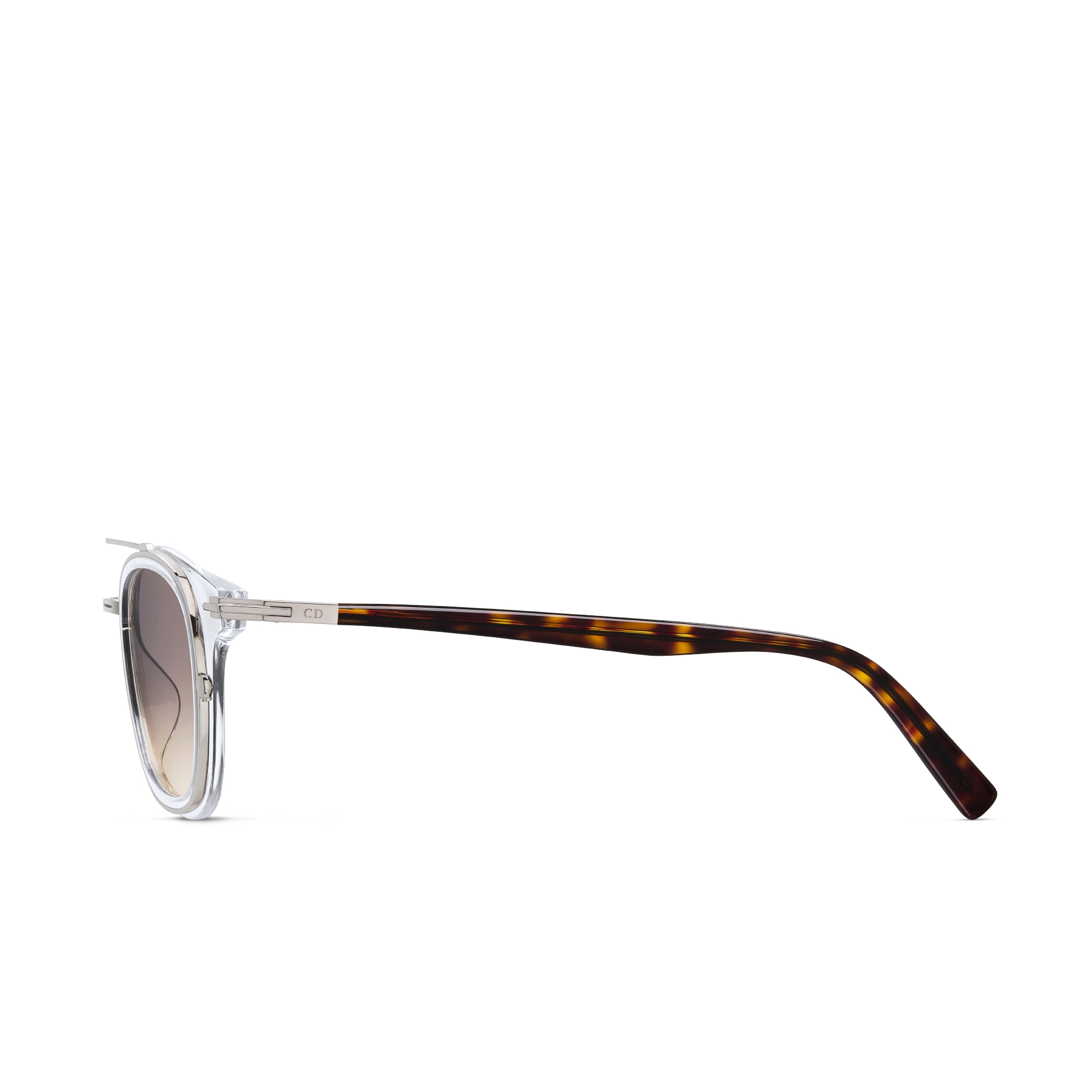 DiorBlackSuit S14I Bio-Acetate Crystal-Tone and Brown Tortoiseshell-Effect Square Sunglasses E02