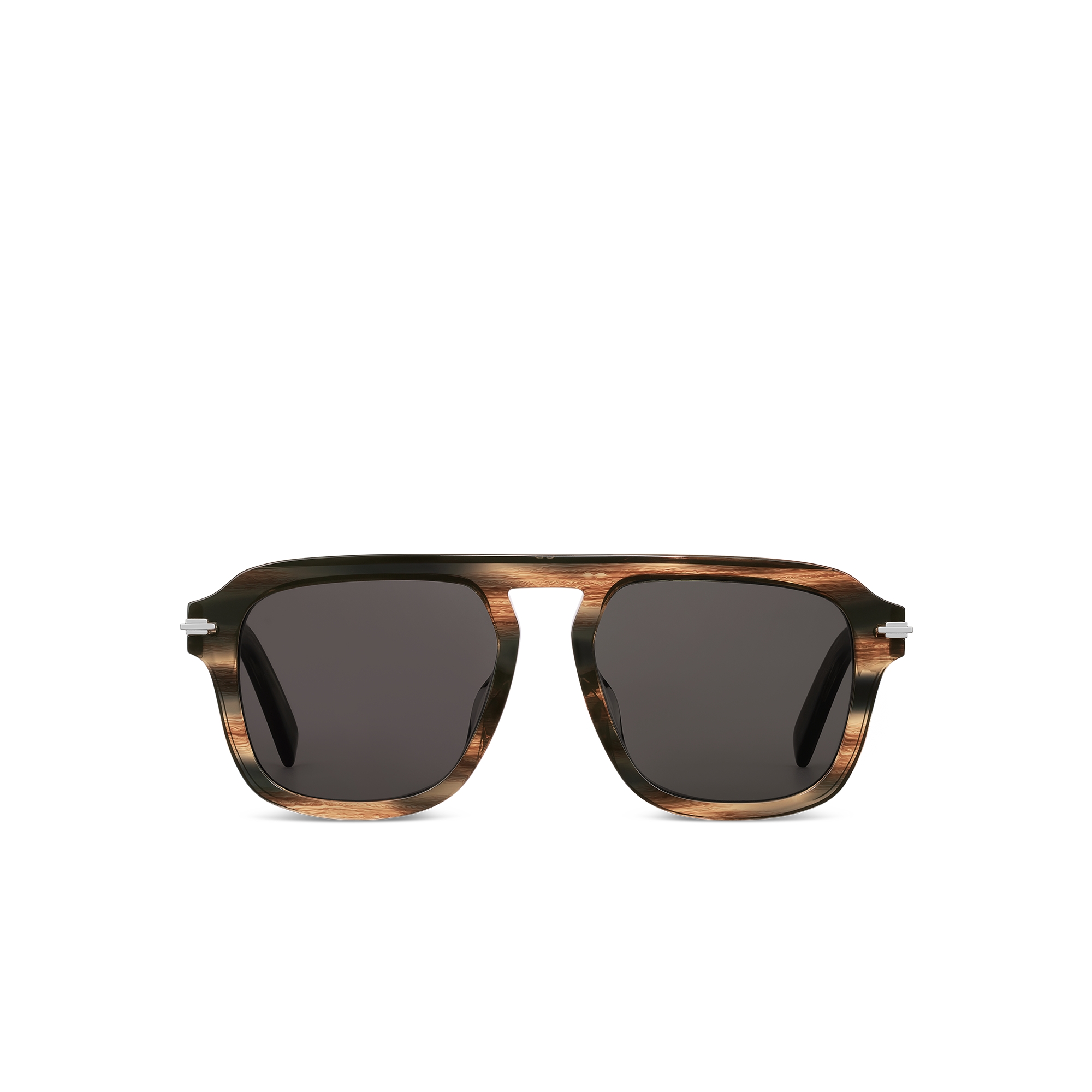 DiorBlackSuit S15F Brown Horn-Effect Square Sunglasses E01