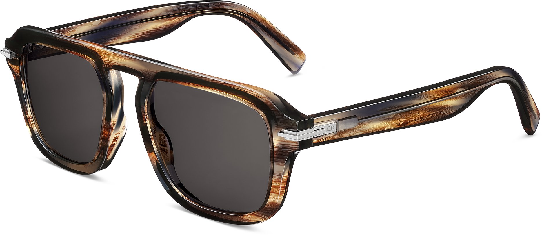 DiorBlackSuit S15I Occhiali da sole squadrati effetto corno marrone DIOR