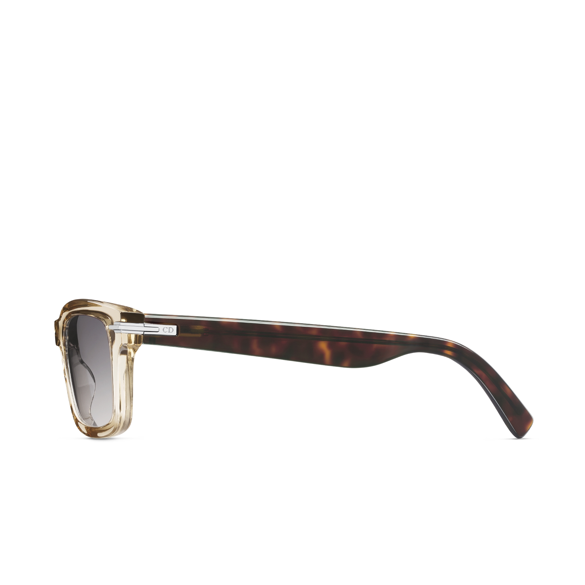 DiorBlackSuit S16I Transparent Beige Rectangular Sunglasses E02