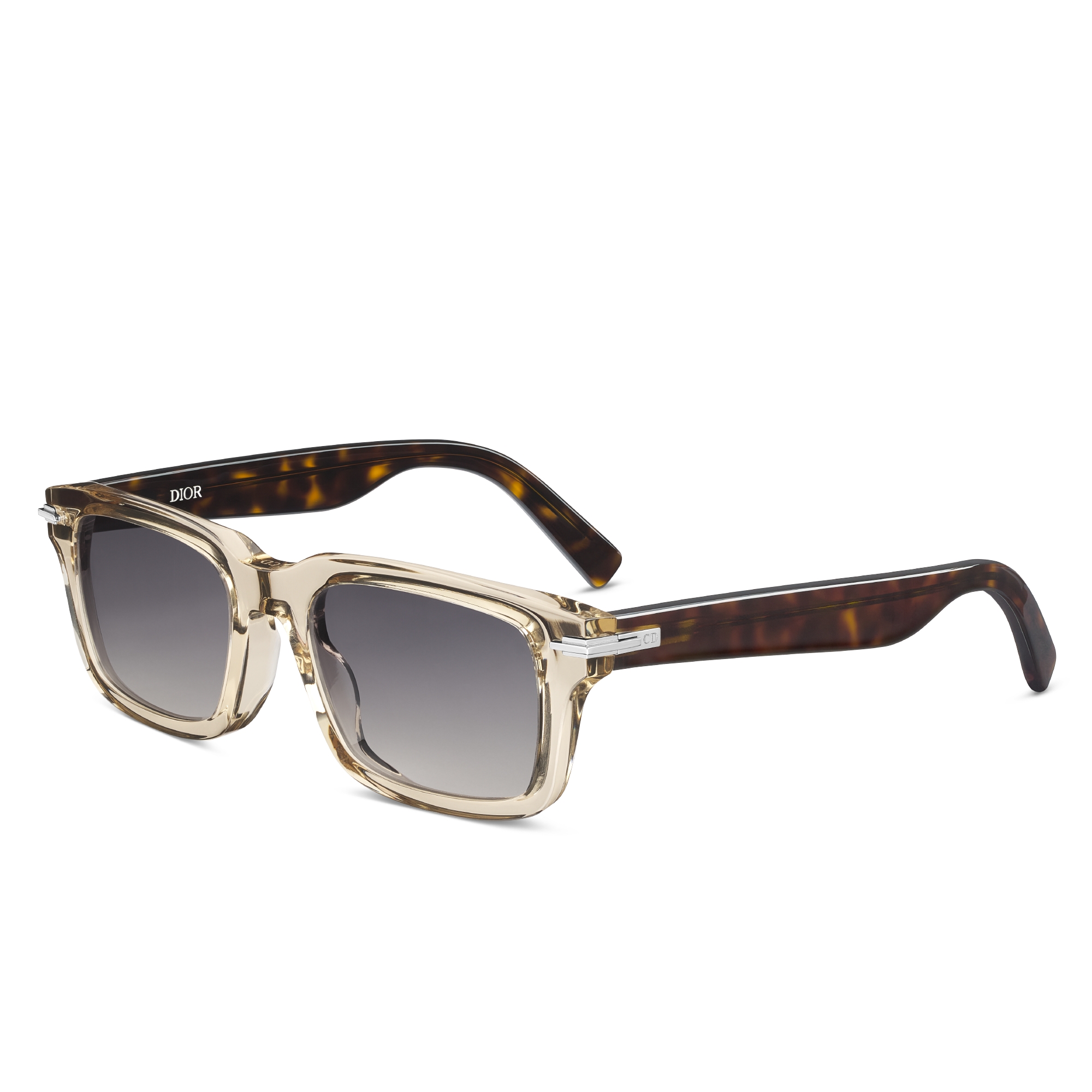 DiorBlackSuit S16I Transparent Beige Rectangular Sunglasses E03