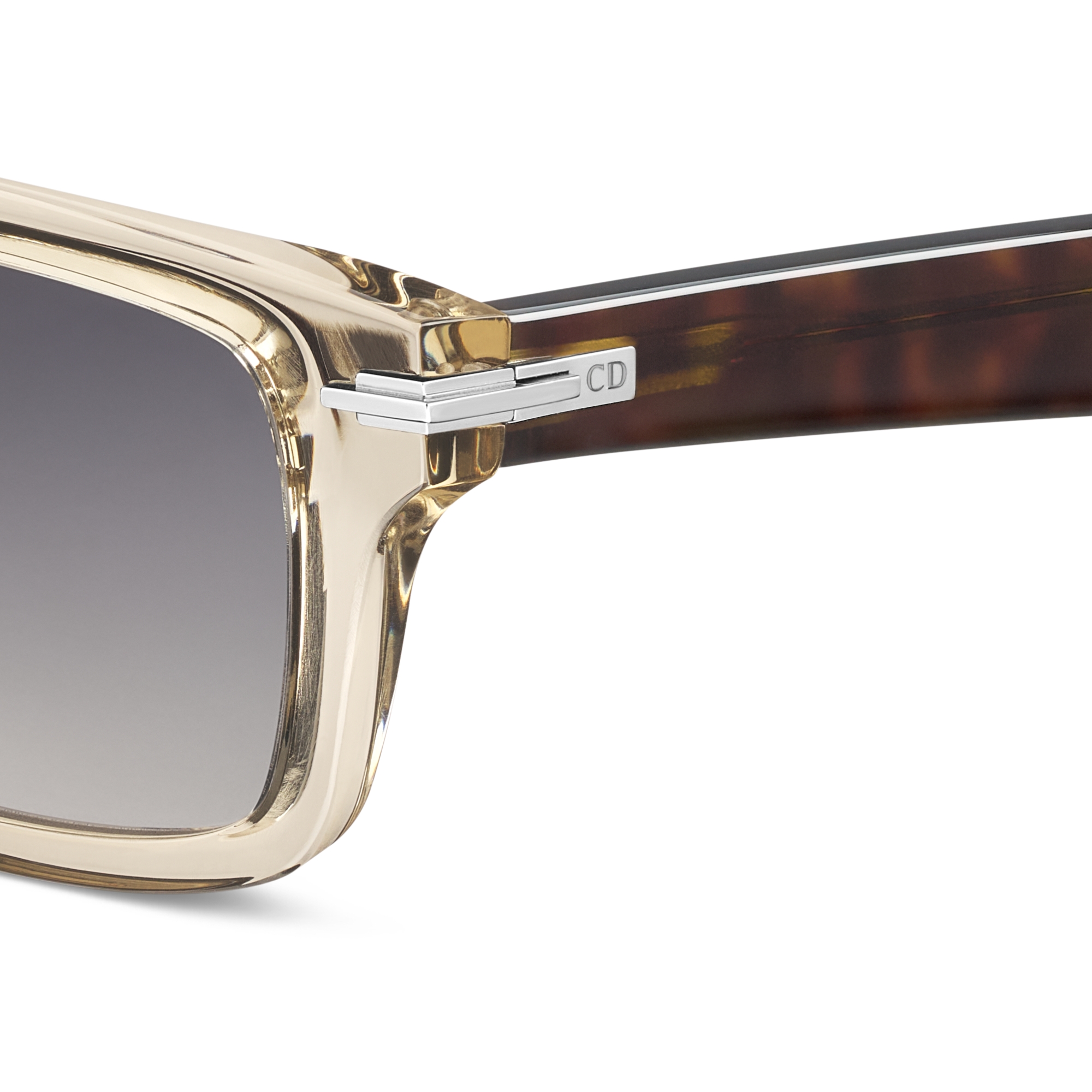 DiorBlackSuit S16I Transparent Beige Rectangular Sunglasses E09