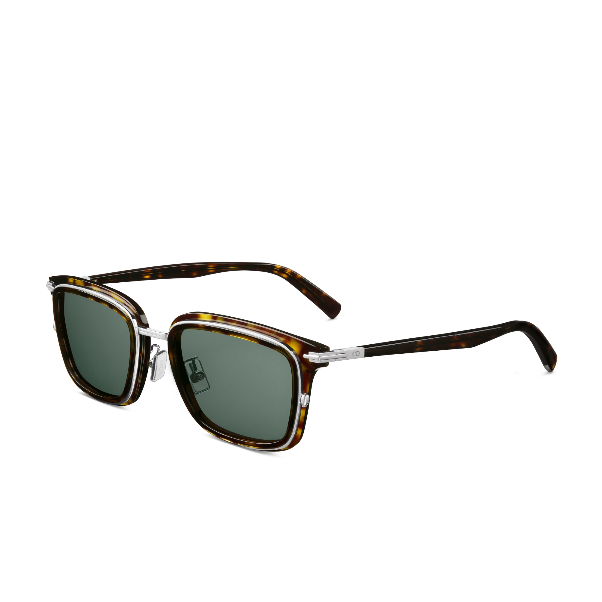 DiorBlackSuit S18F 선글라스 브라운 톨토이즈쉘-이펙트 직사각형 E03