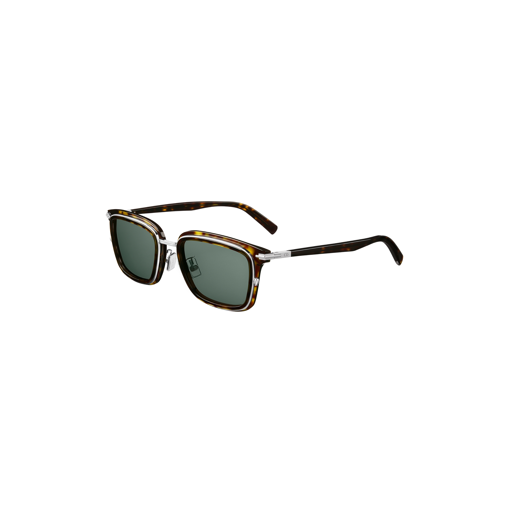  Brown Tortoiseshell-Effect Rectangular Sunglasses