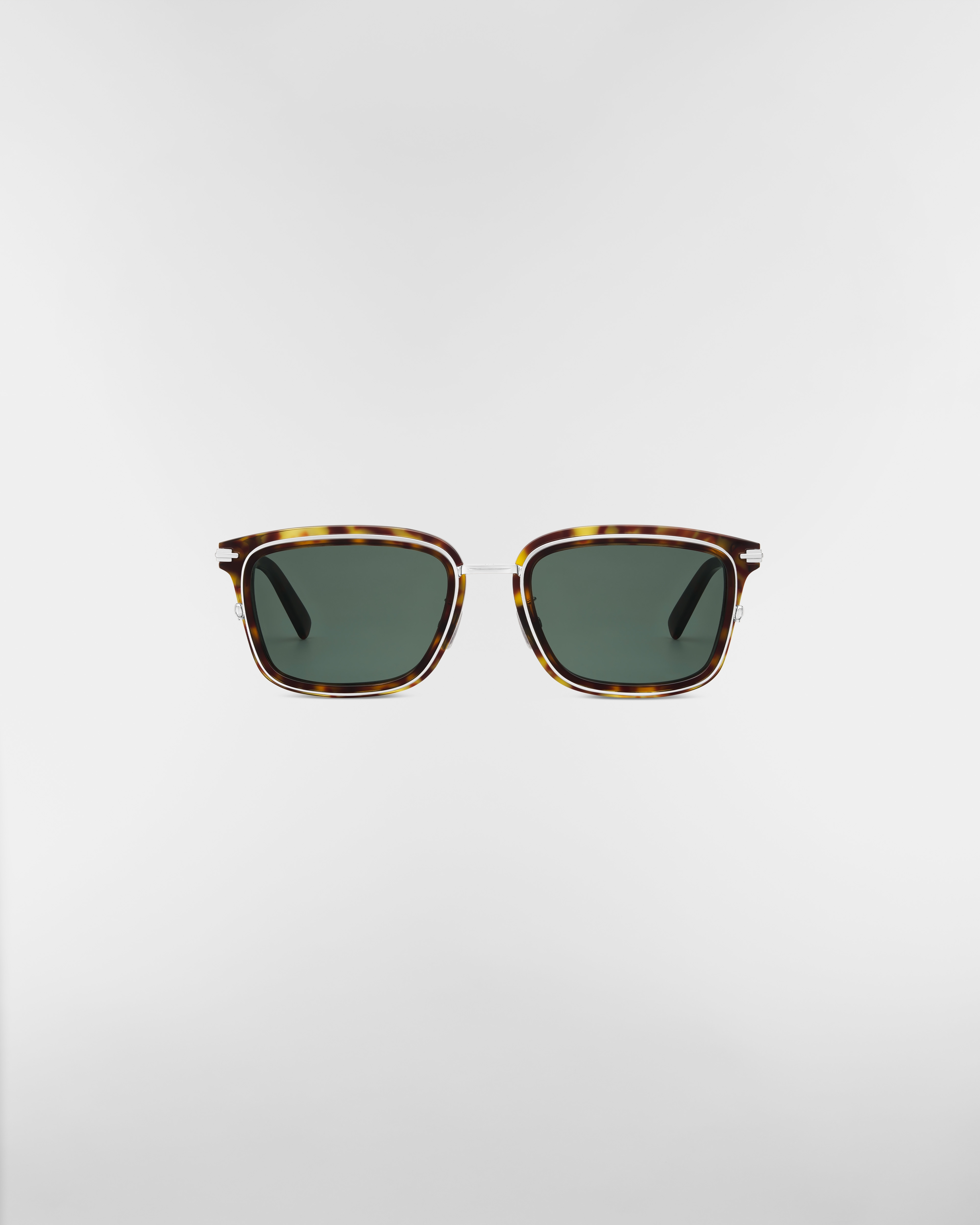 DiorBlackSuit S18F Brown Tortoiseshell-Effect Rectangular Sunglasses E01