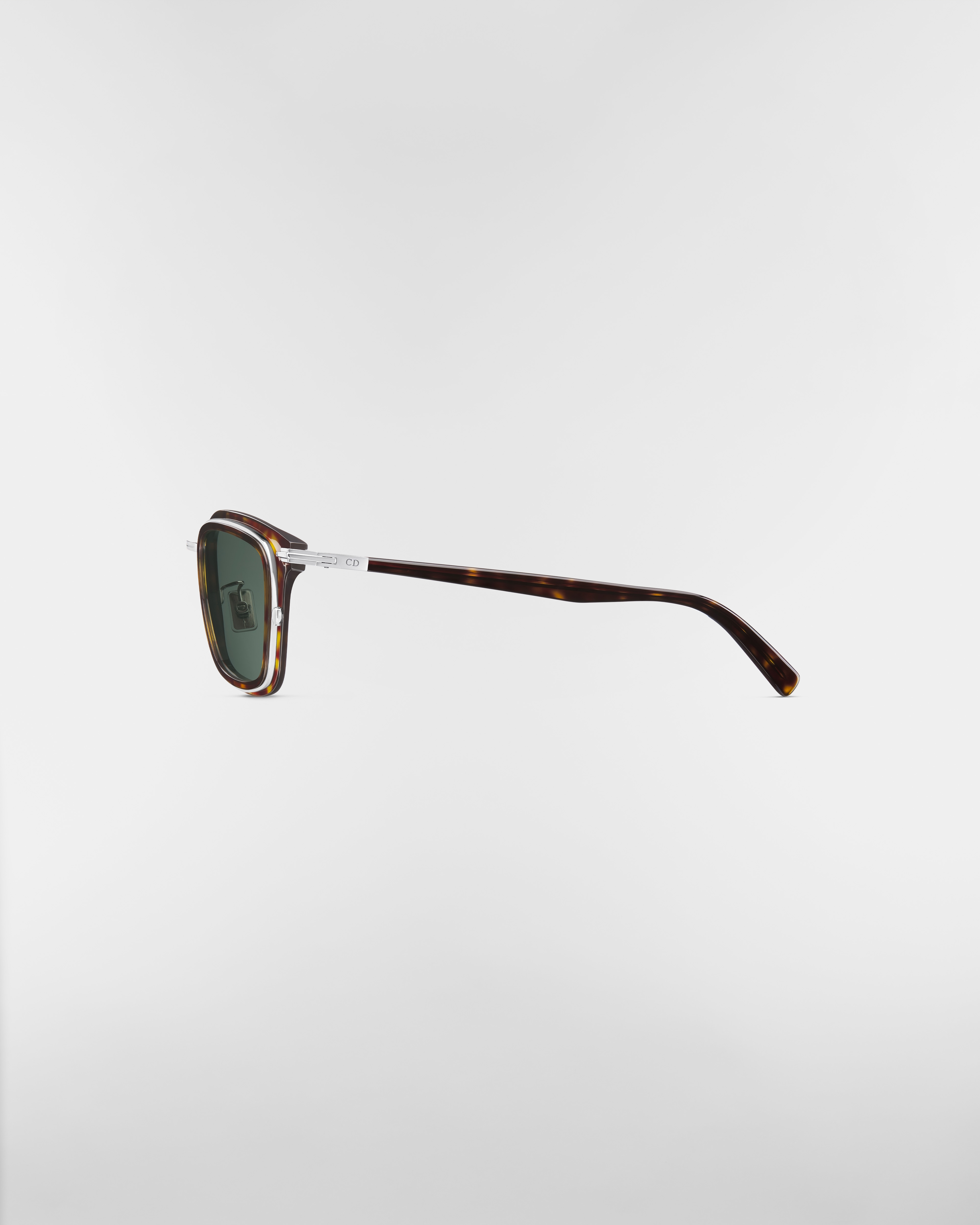 DiorBlackSuit S18F Brown Tortoiseshell-Effect Rectangular Sunglasses E02