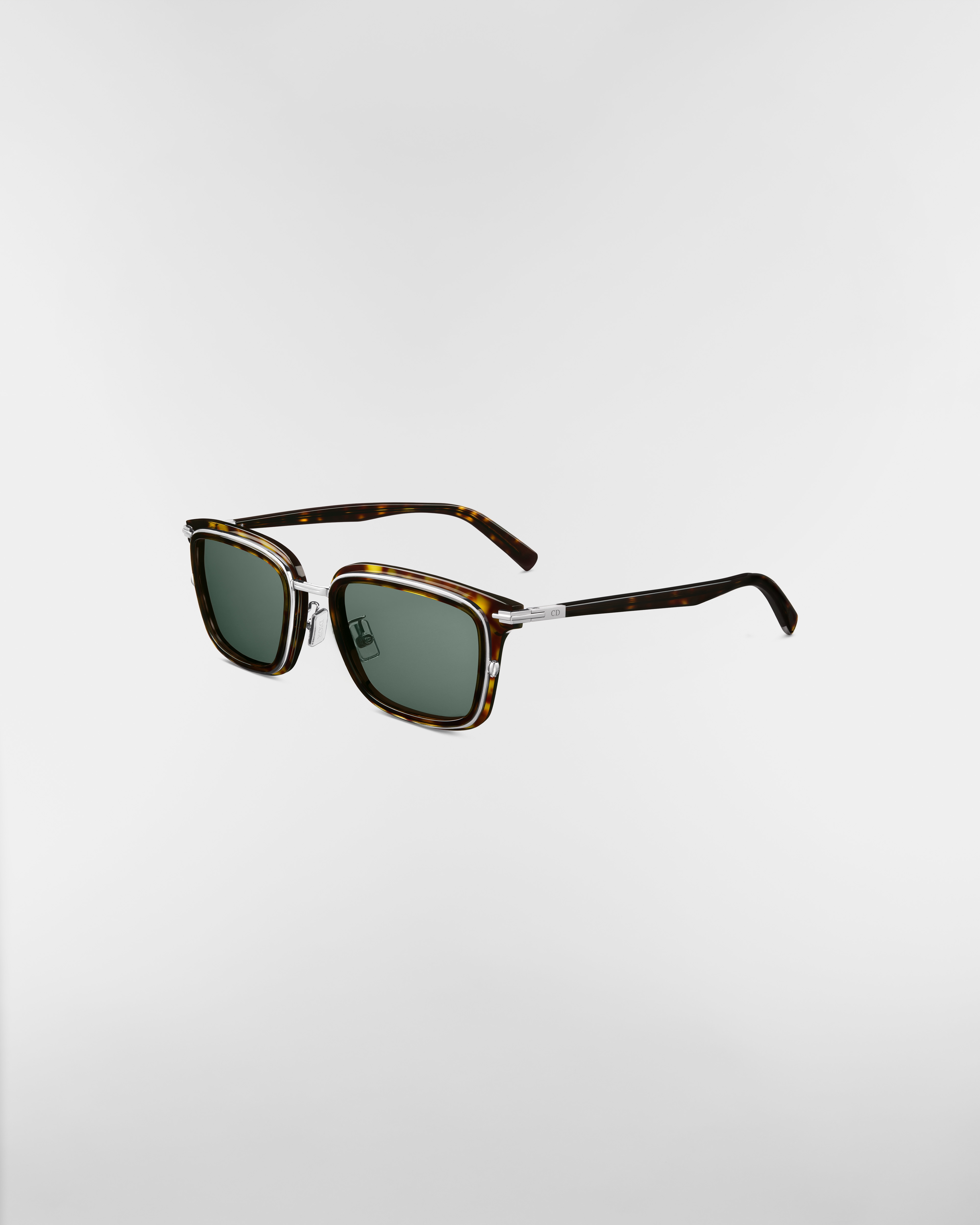 DiorBlackSuit S18F Brown Tortoiseshell-Effect Rectangular Sunglasses E03