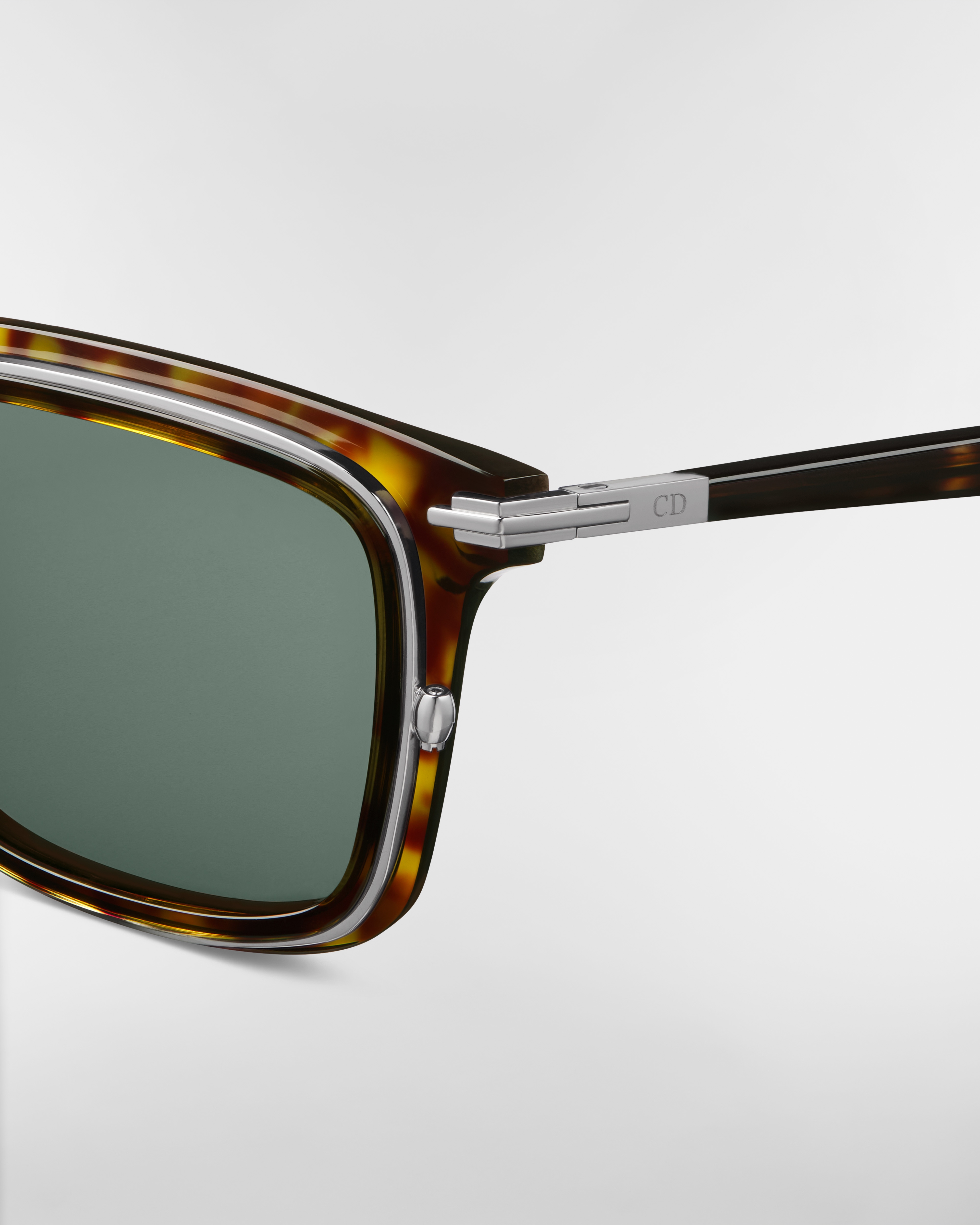 DiorBlackSuit S18F Brown Tortoiseshell-Effect Rectangular Sunglasses E09