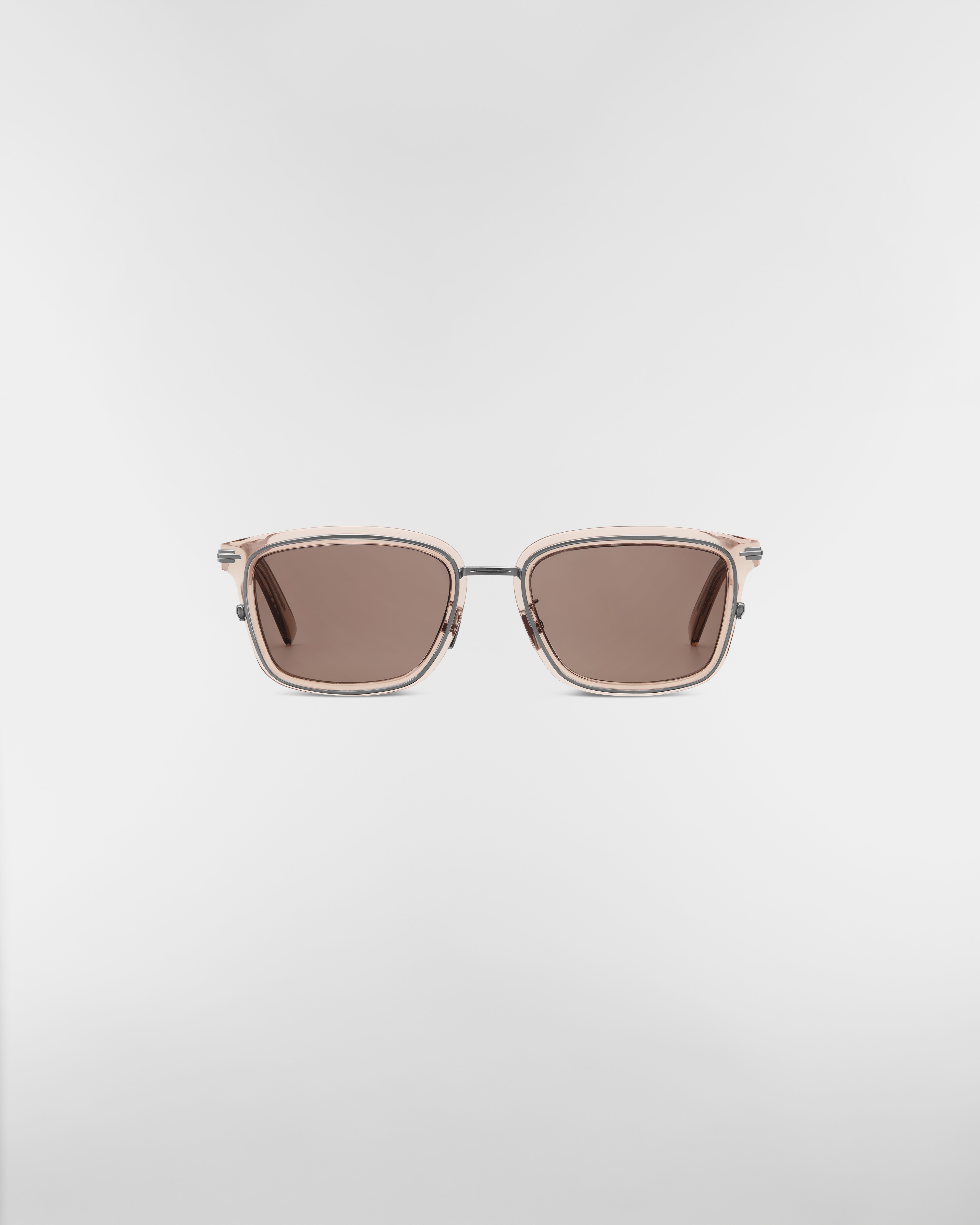 DiorBlackSuit S18F Transparent Beige Rectangular Sunglasses E01