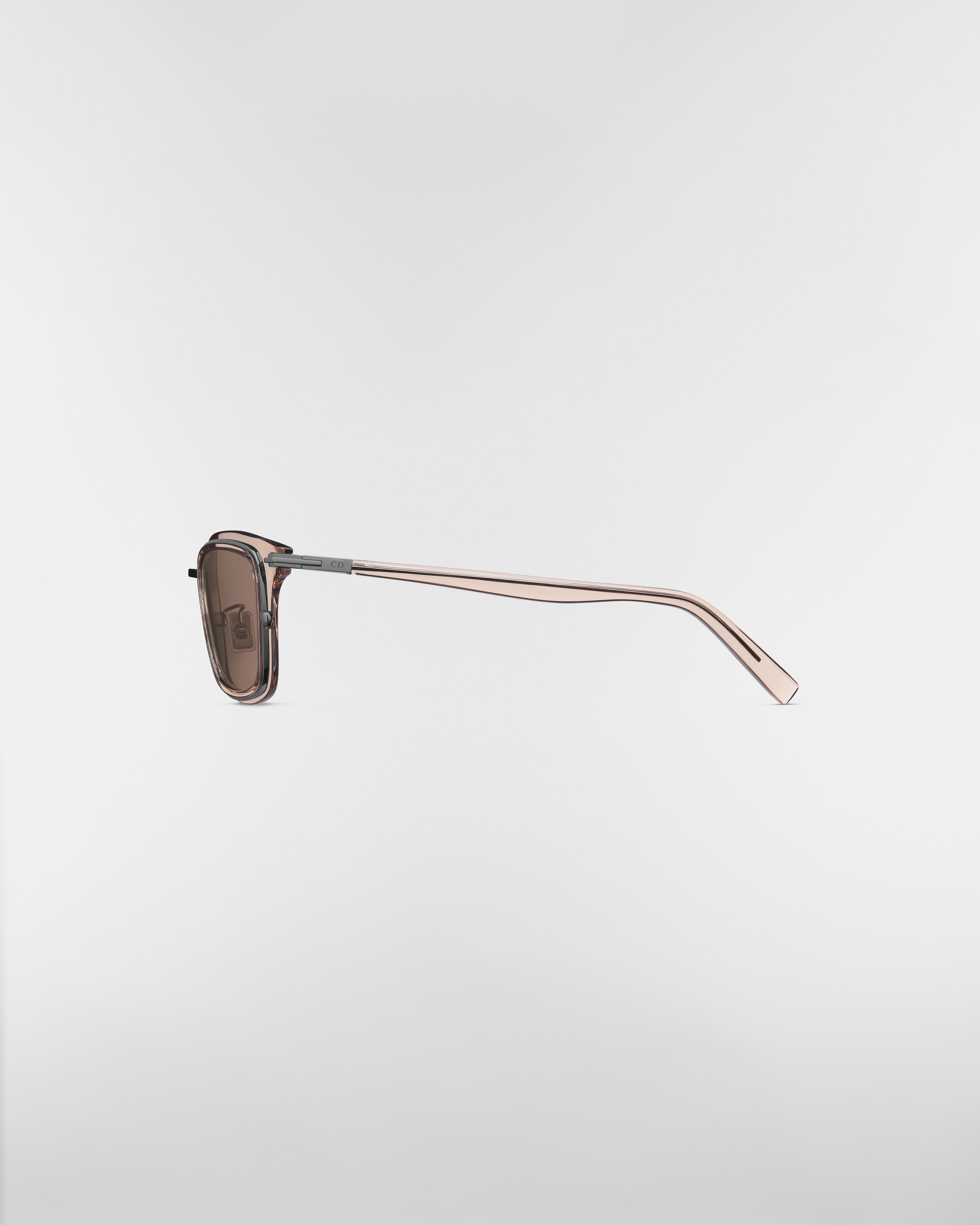 DiorBlackSuit S18F Transparent Beige Rectangular Sunglasses E02