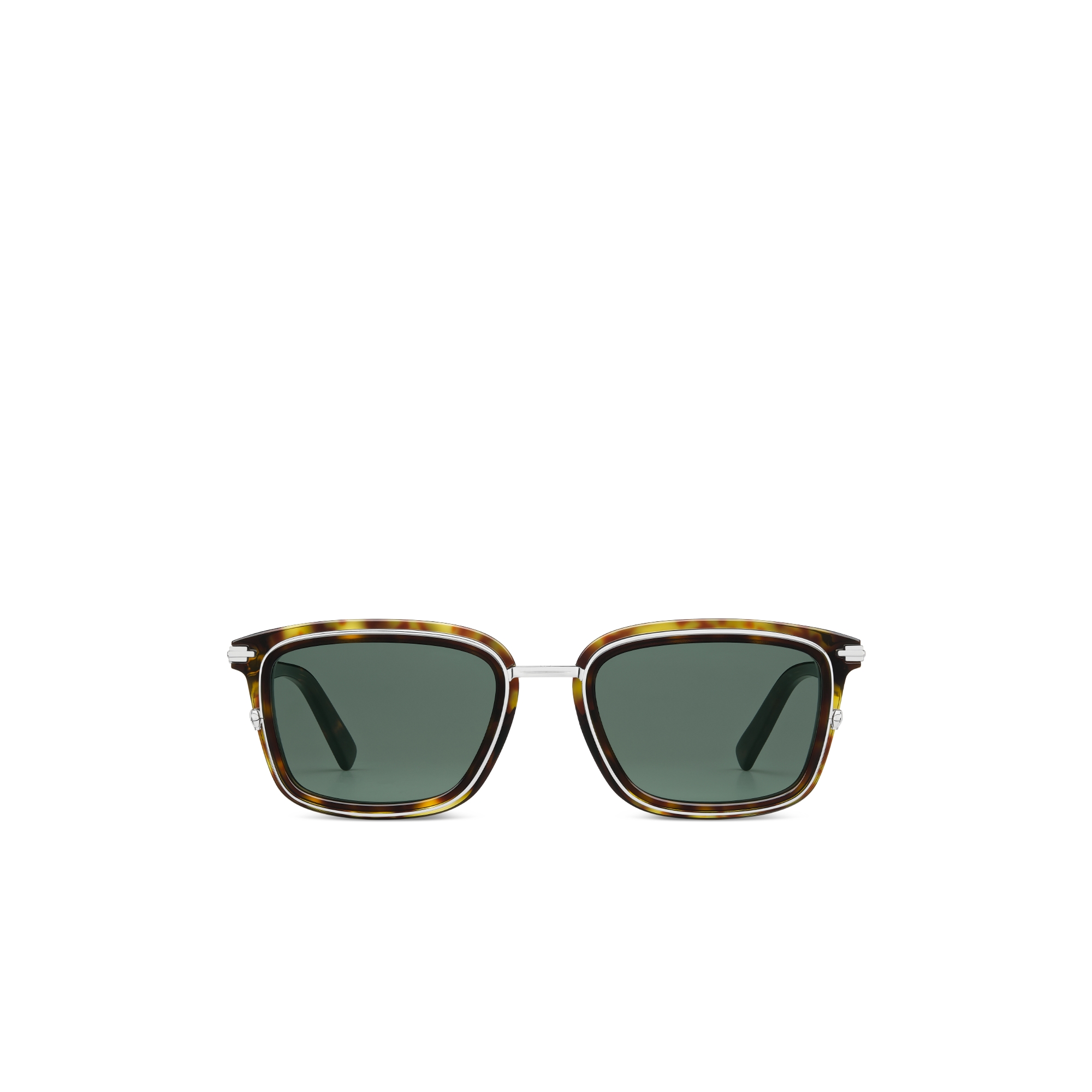DiorBlackSuit S18U Brown Tortoiseshell-Effect Rectangular Sunglasses E01