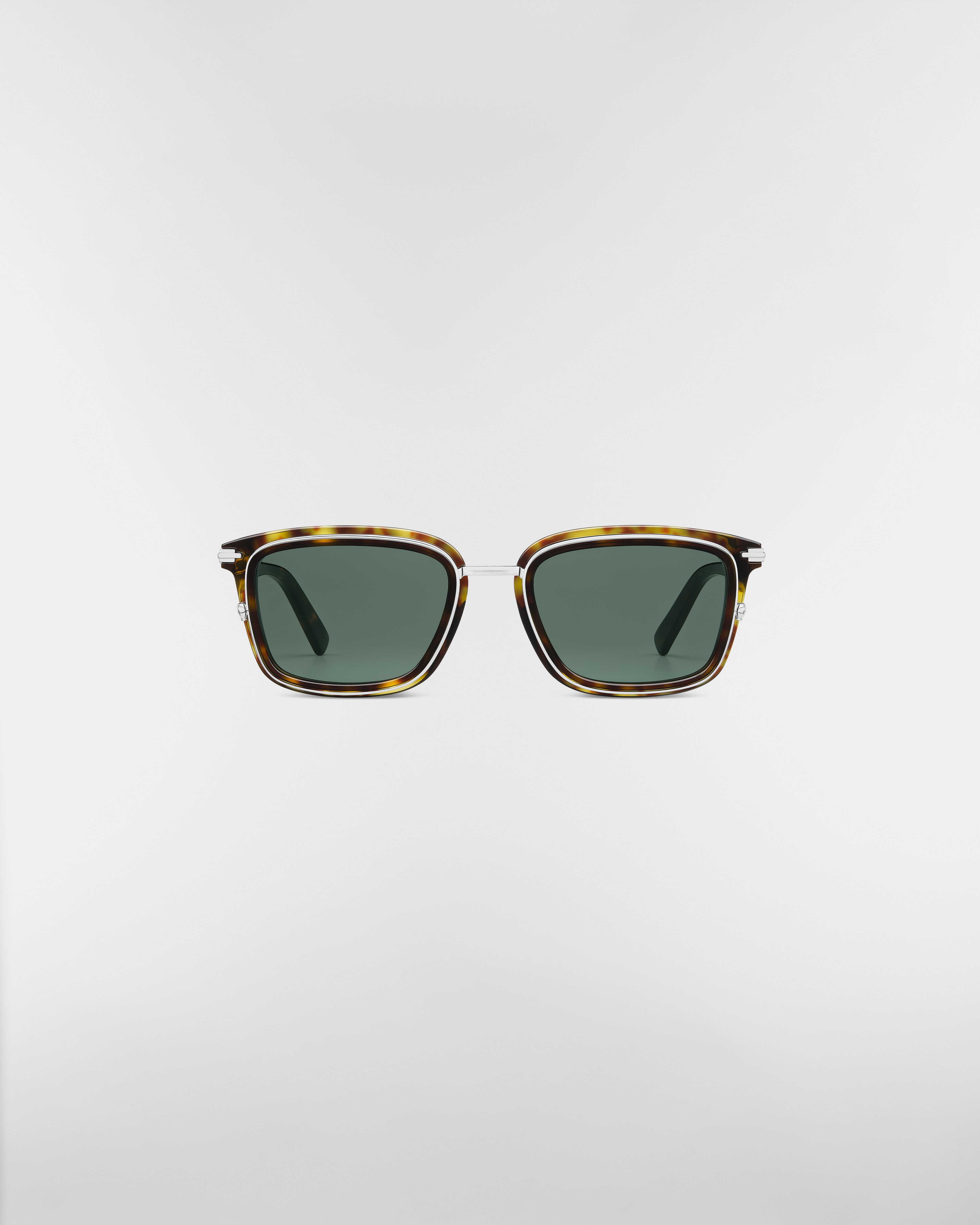 DiorBlackSuit S18U Gafas de sol rectangulares con efecto carey marrón E01