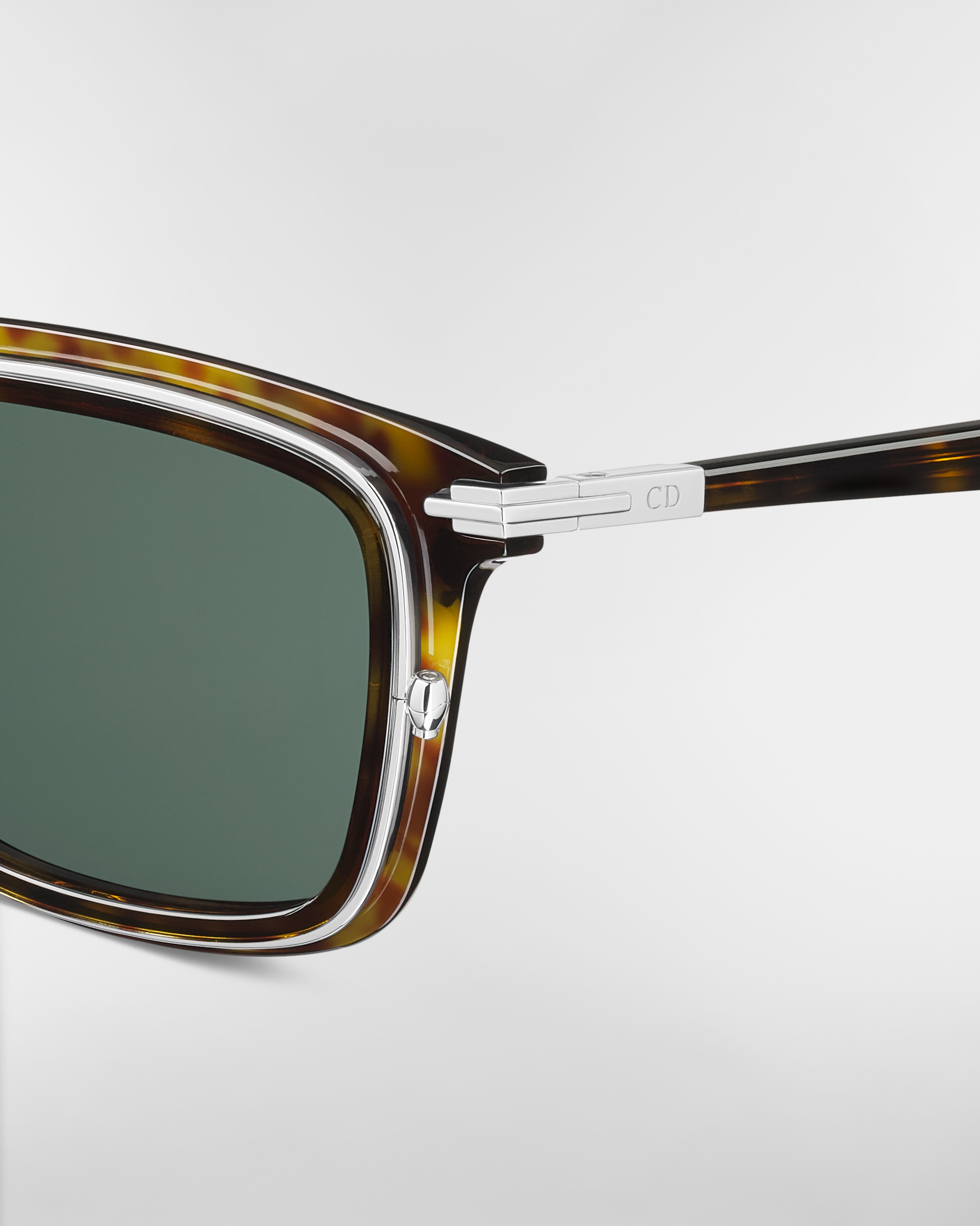 DiorBlackSuit S18U Lunettes de soleil rectangulaires effet écaille brun E09