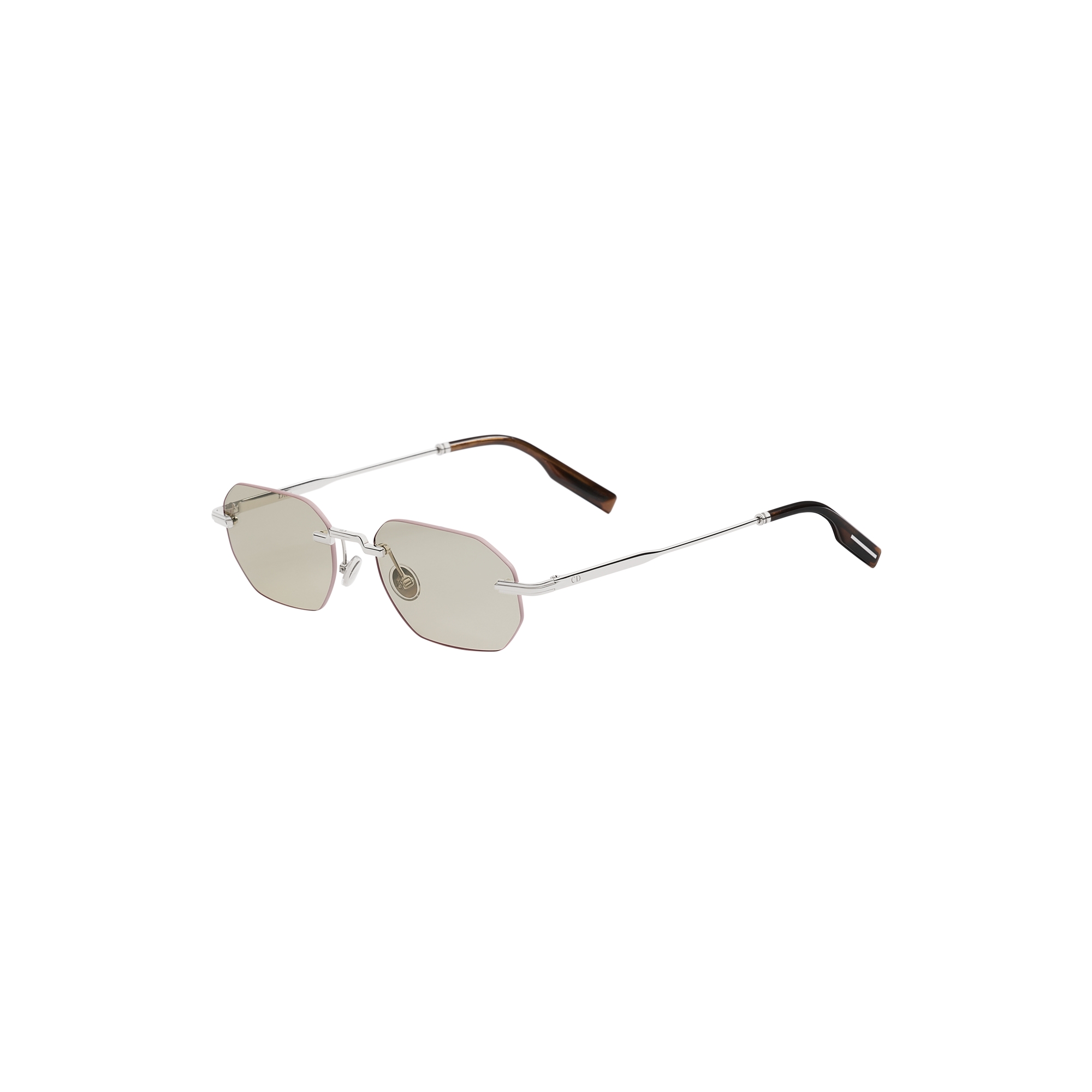  Lunettes de soleil octogonales beiges
