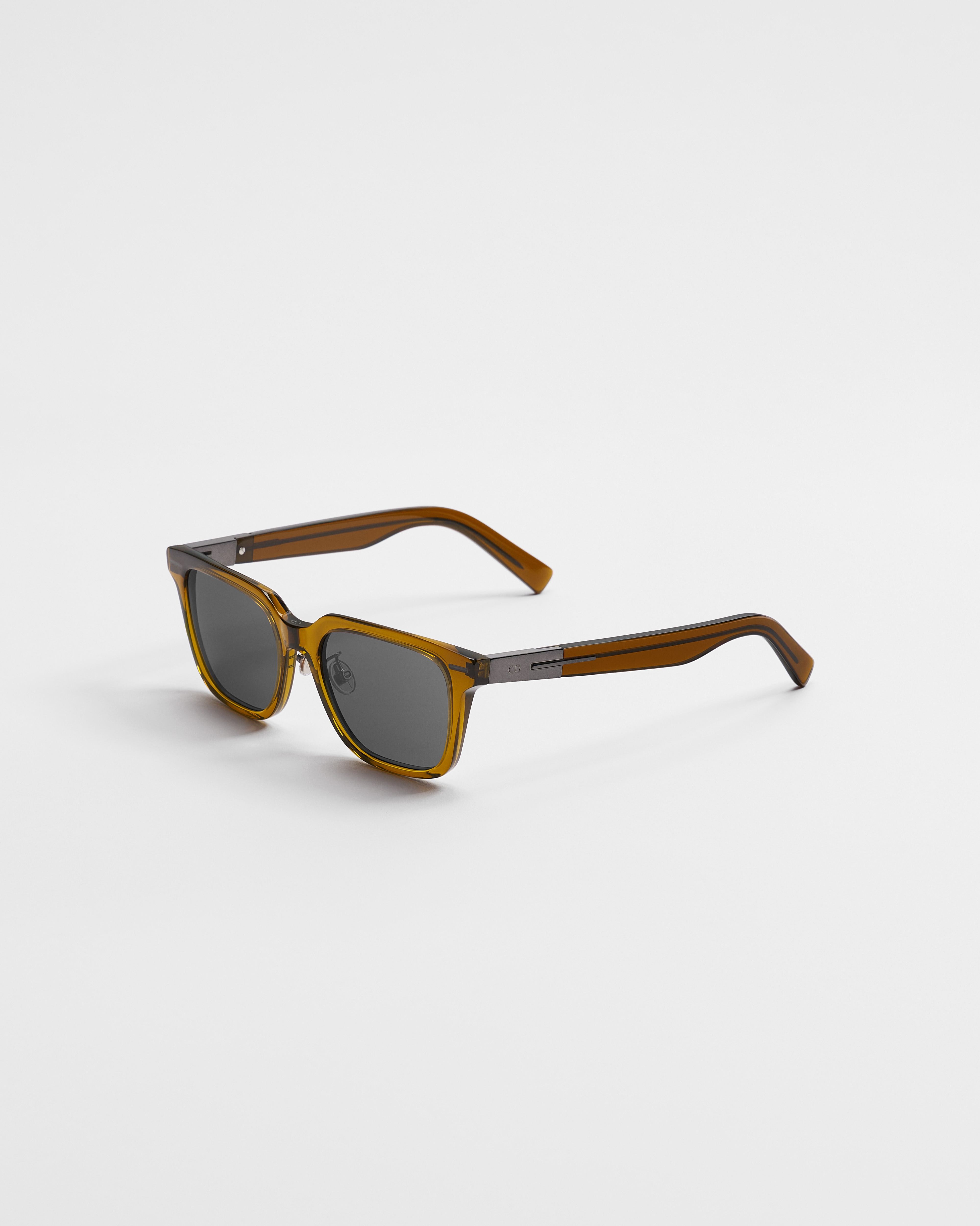 DiorBlackSuit S23F Transparent Caramel Square Sunglasses E03