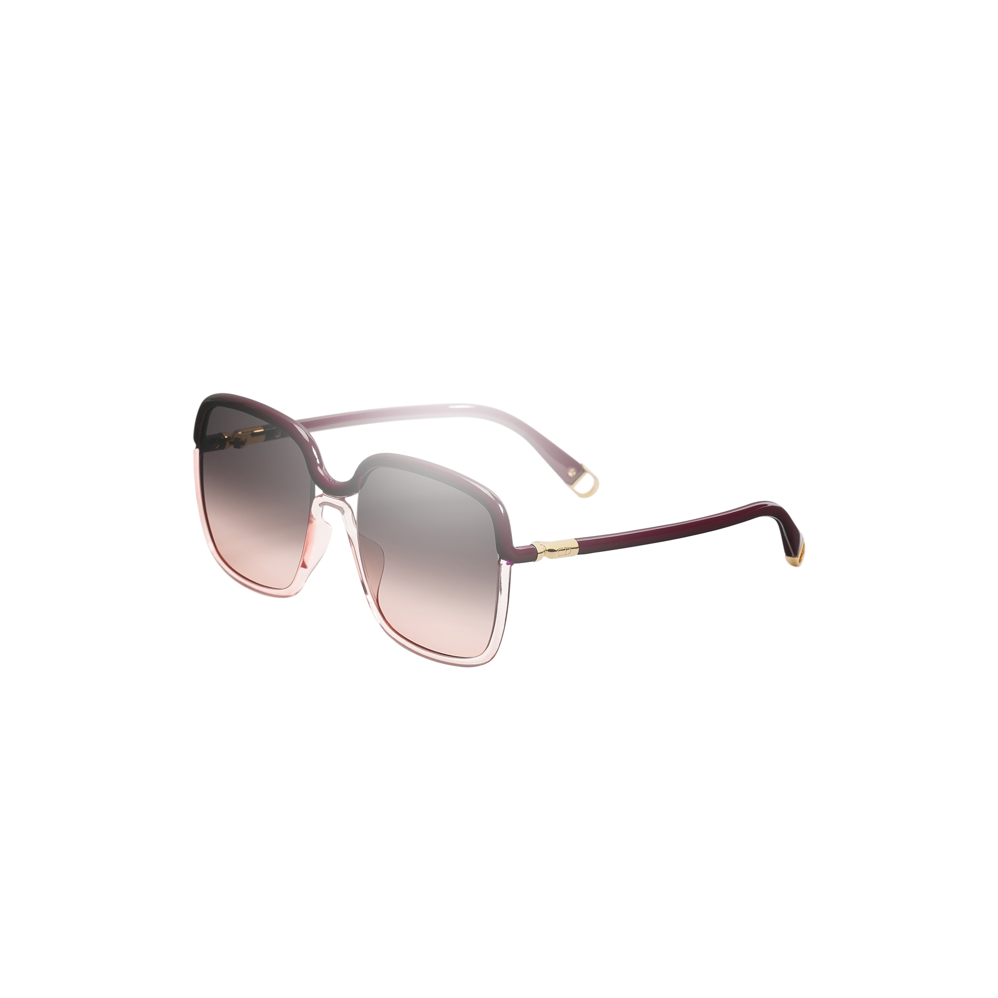  Shiny Burgundy and Transparent Pink Square Sunglasses