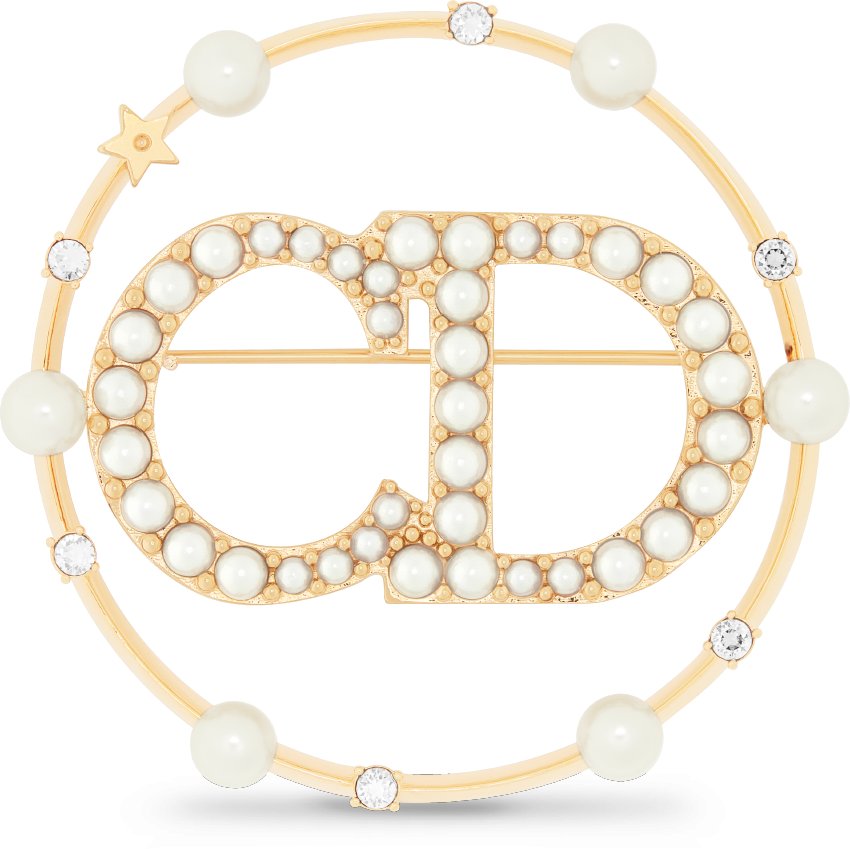 ✨超美品✨DIOR petit CD ブローチ パール ホワイトクリスタル - メルカリ