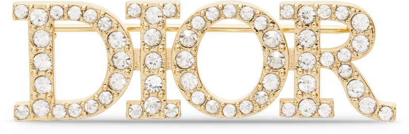 Dio(r)evolution Brooch Gold-Finish Metal and White Crystals | DIOR